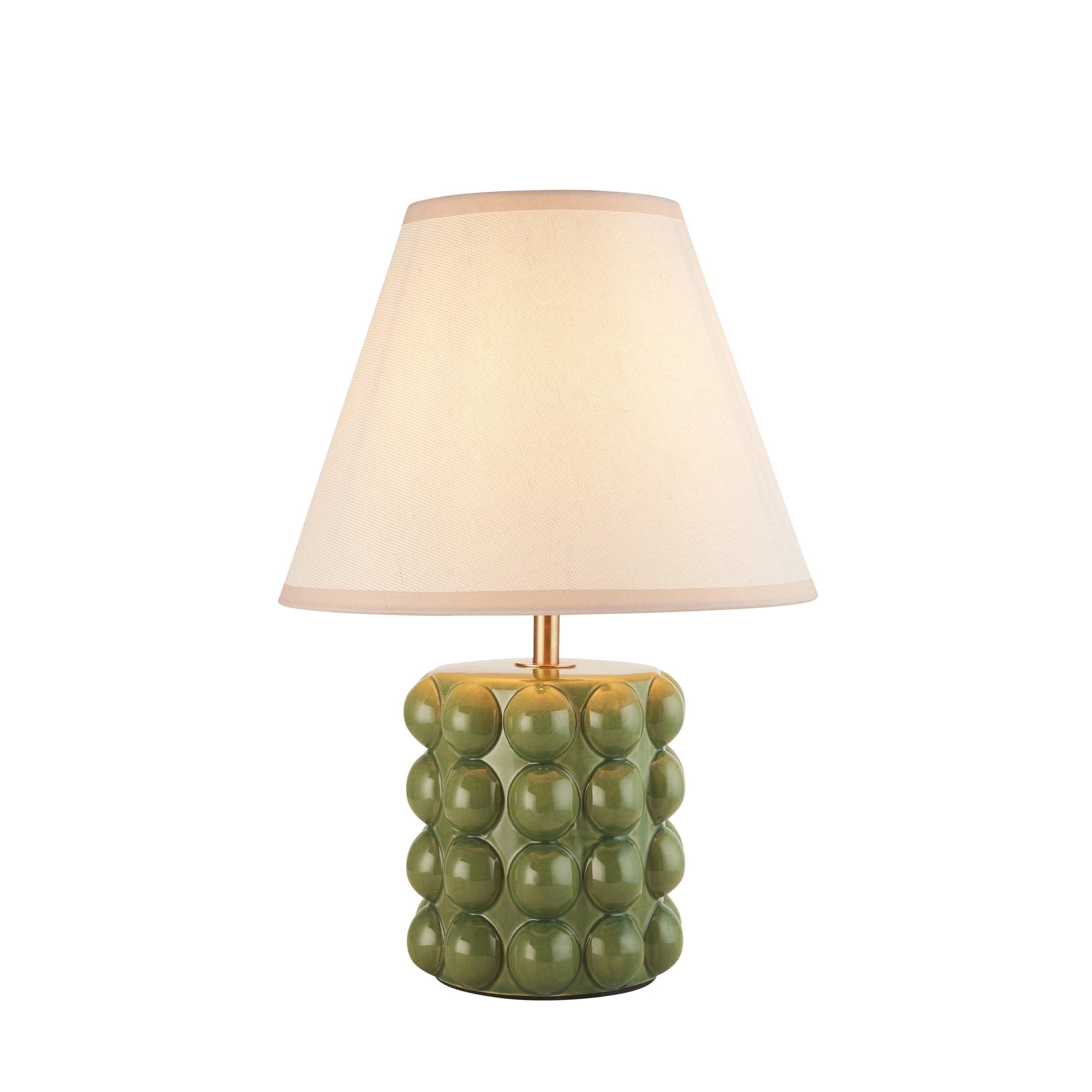 Bobble Ceramic Table & Ivy 25cm Vintage White Shade
