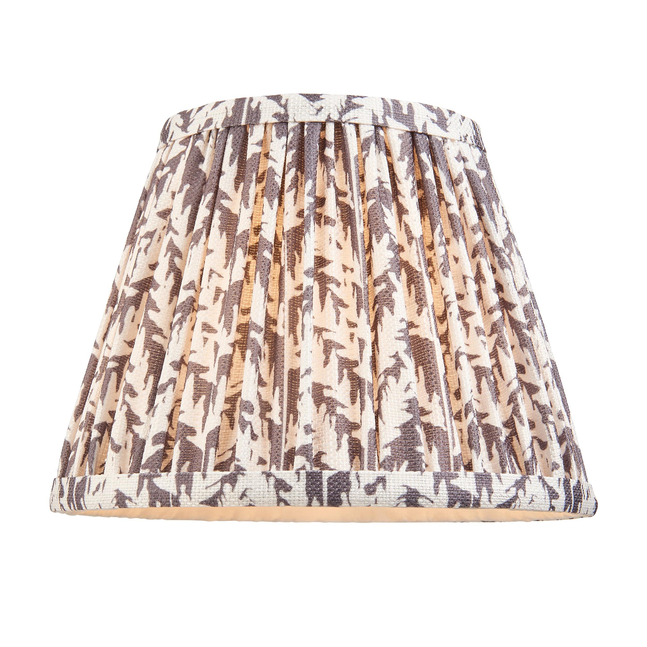 Santiago Small Brass Table Lamp With Grey Leaf Shade