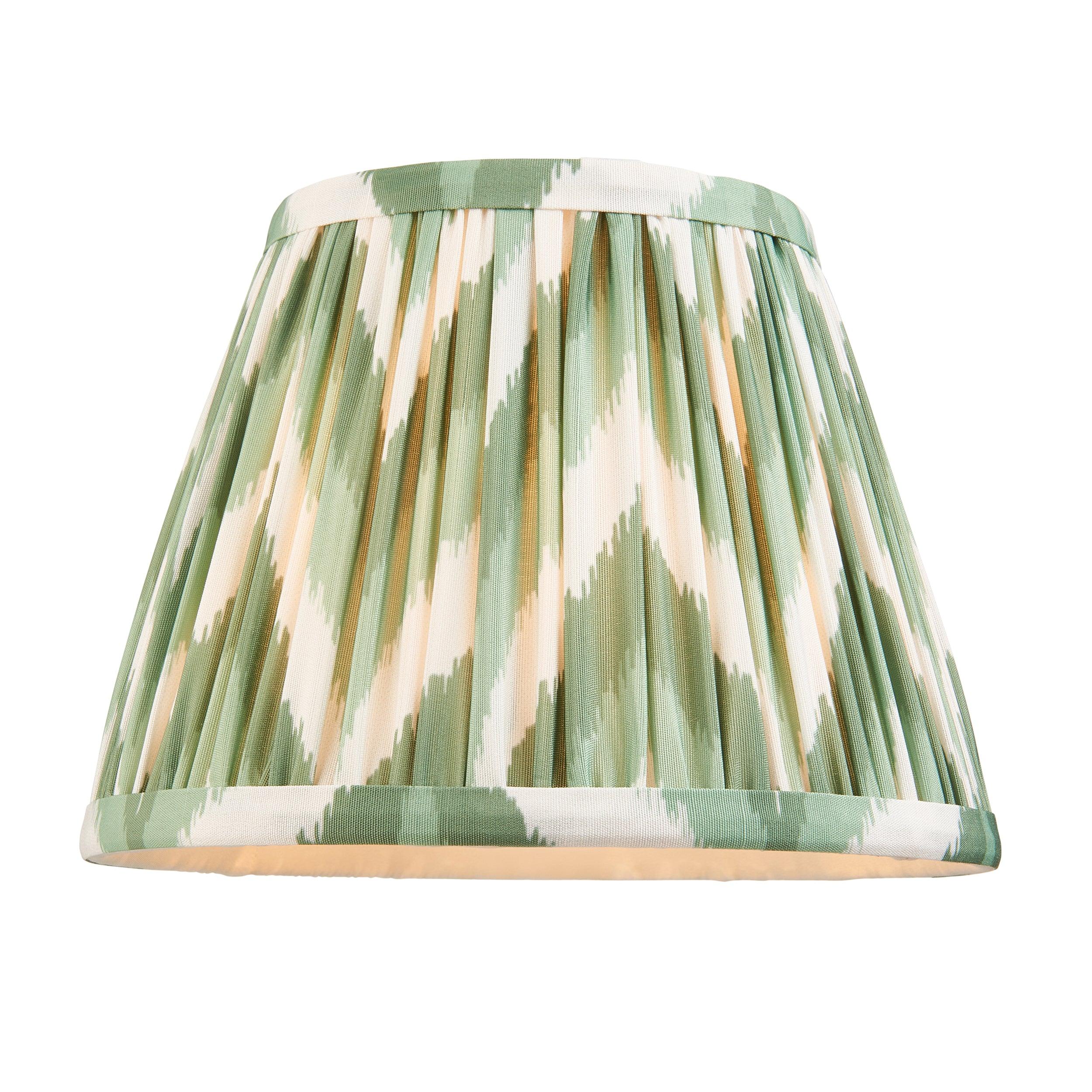 Santiago Small Brass Table Lamp With Green Zigzag Shade
