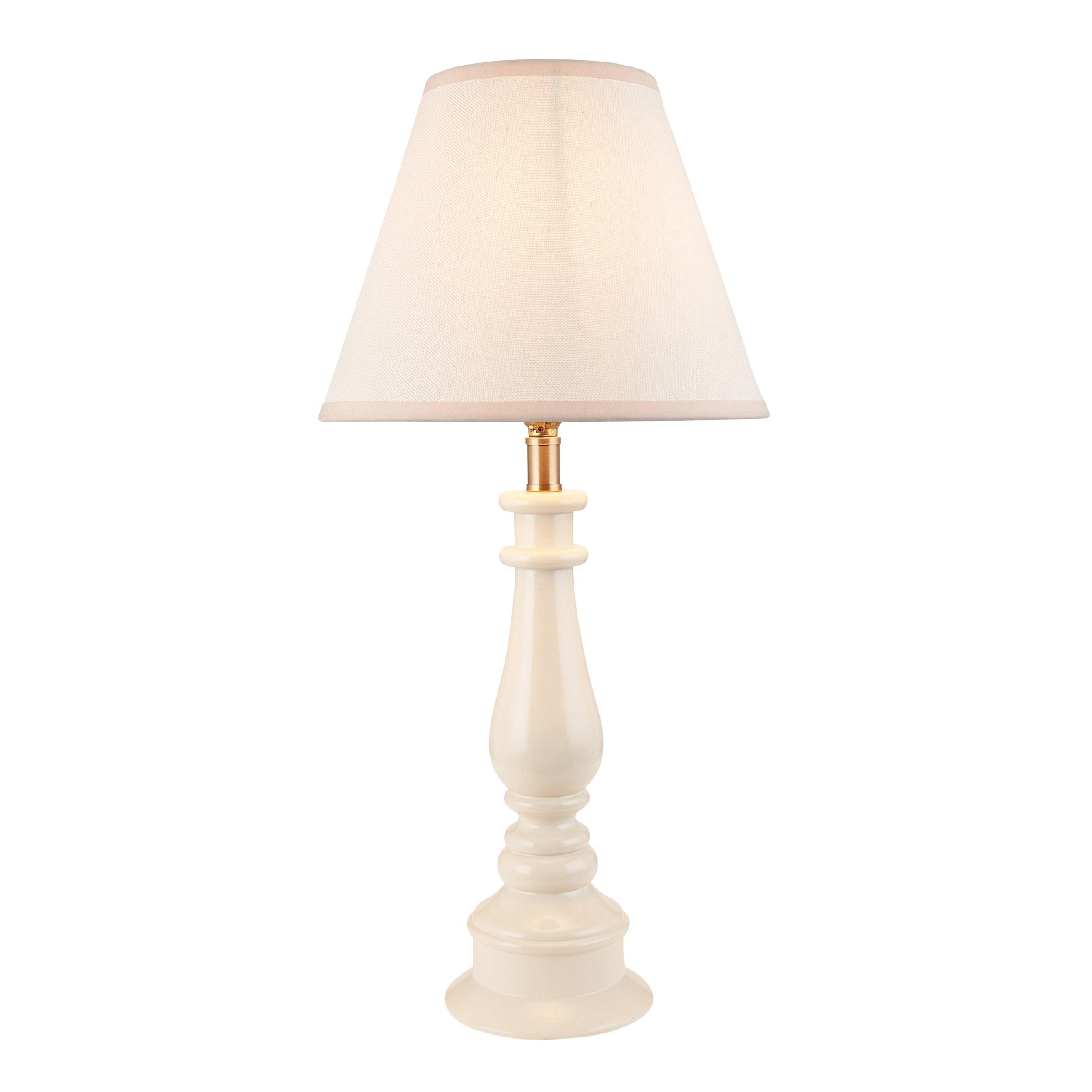 Myrtle White Table Lamp & Ivy 25cm Vintage White Shade