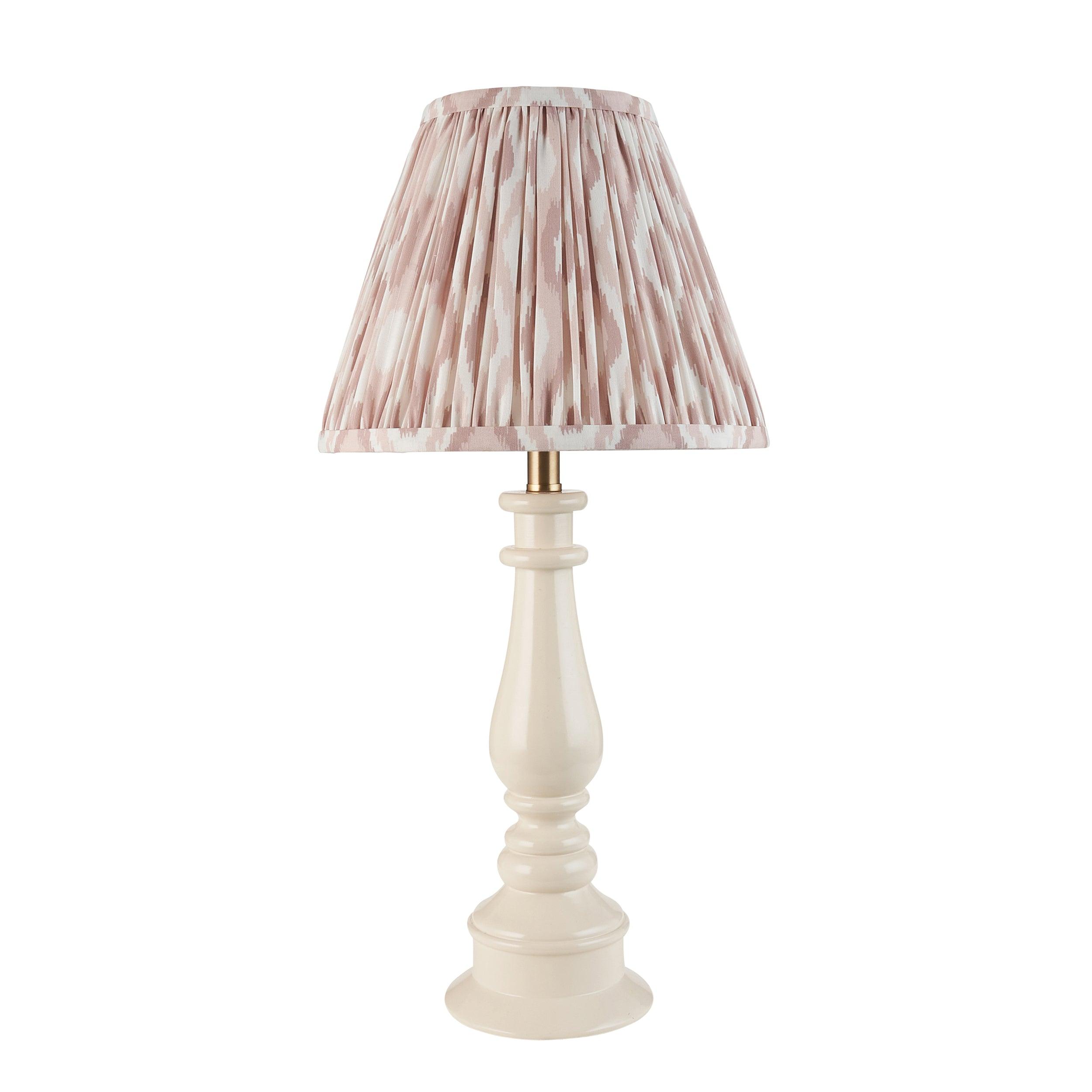 Myrtle White Table Lamp & Ikat 25cm Neutral Shade