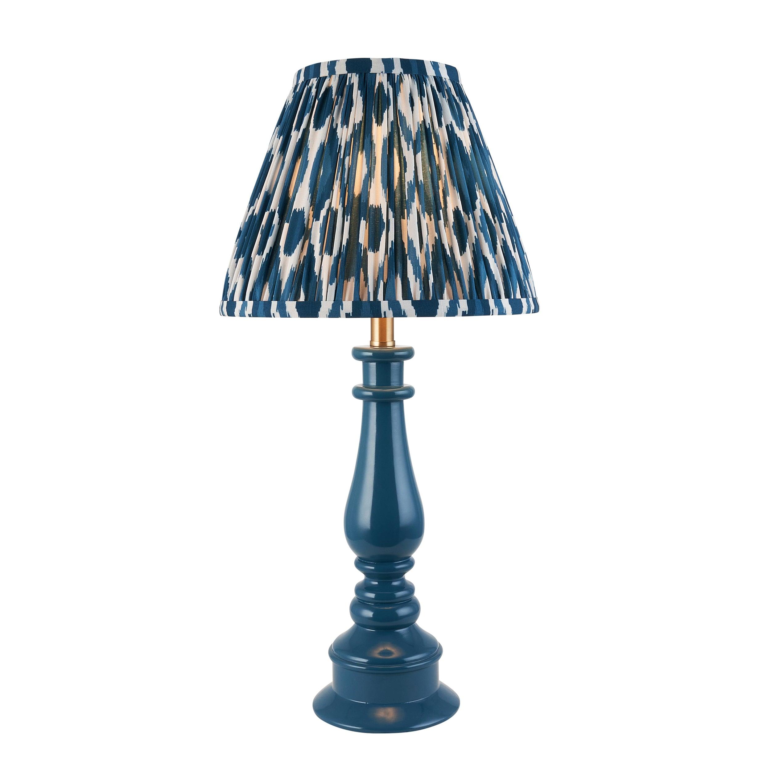 Myrtle Blue Table Lamp & Ikat 25cm Marlin Blue Shade