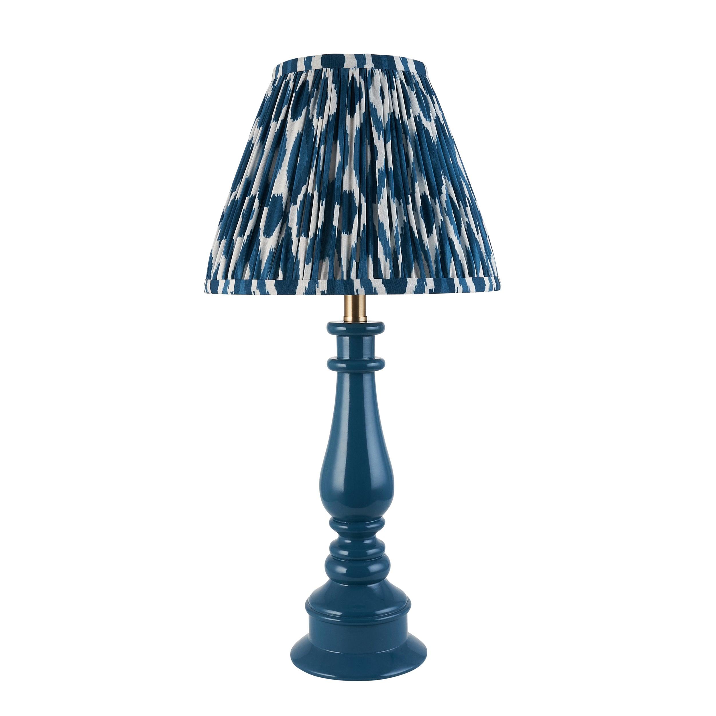 Myrtle Blue Table Lamp & Ikat 25cm Marlin Blue Shade