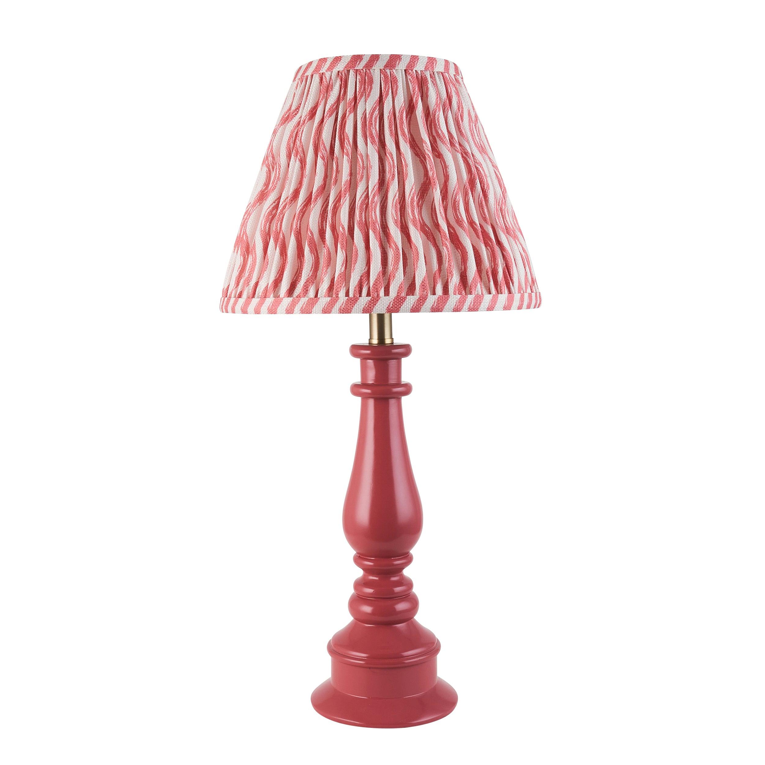 Myrtle Pink Table Lamp & Ripple 25cm Coral Pink Shade