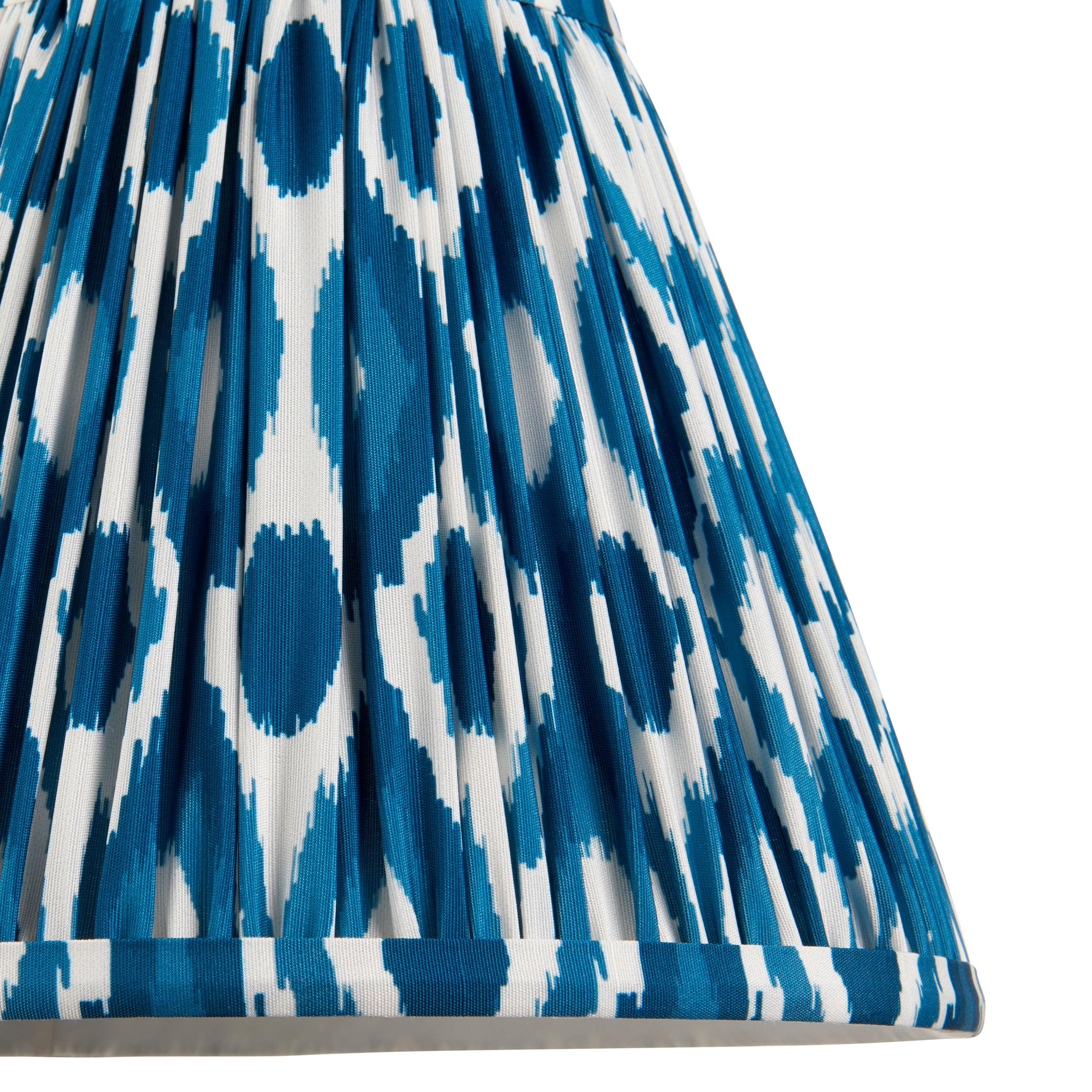 Myrtle Pink Table Lamp & Ikat 25cm Marlin Blue Shade