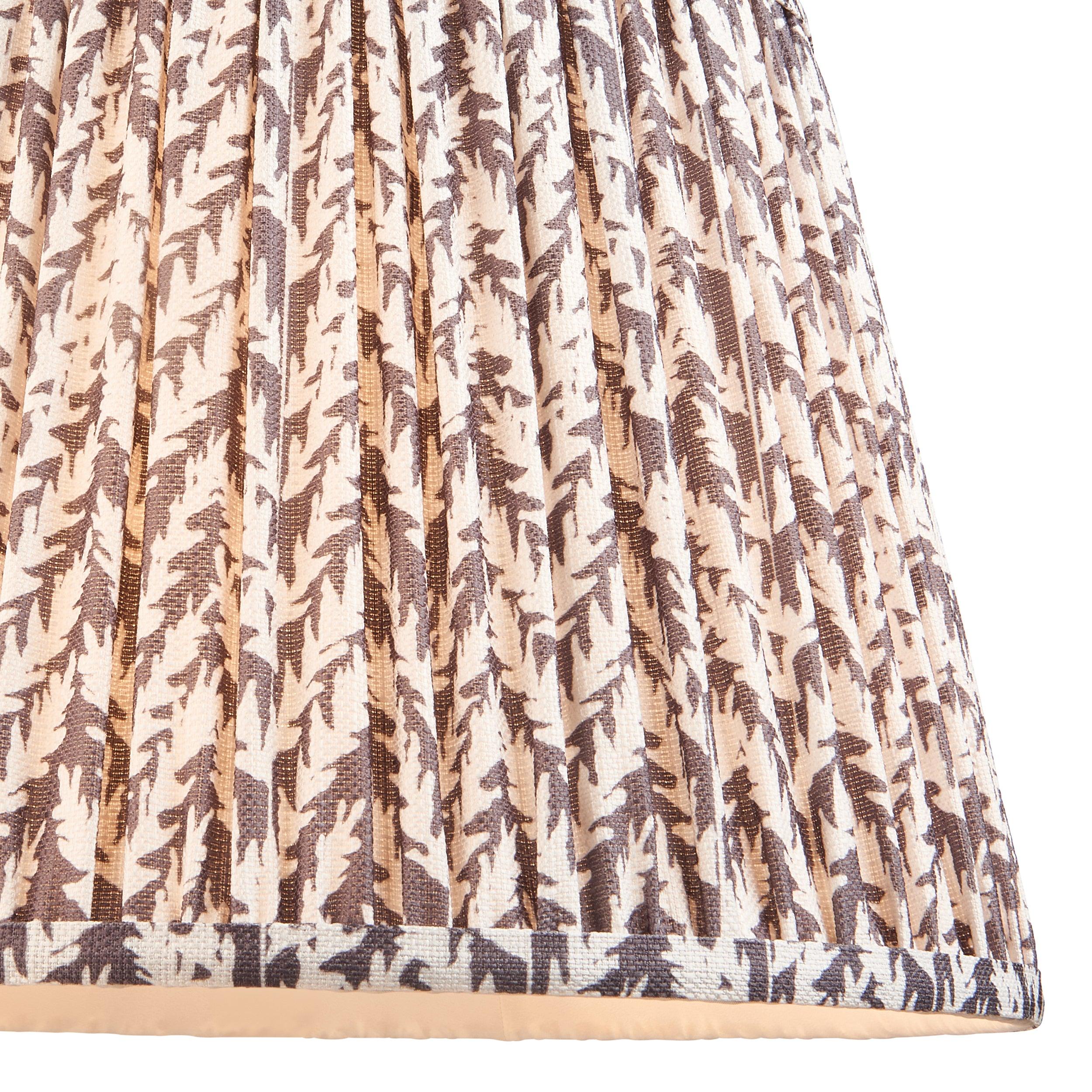 Borello Ivory Ceramic Table Lamp & Leaf 35cm Pearl Grey Shade