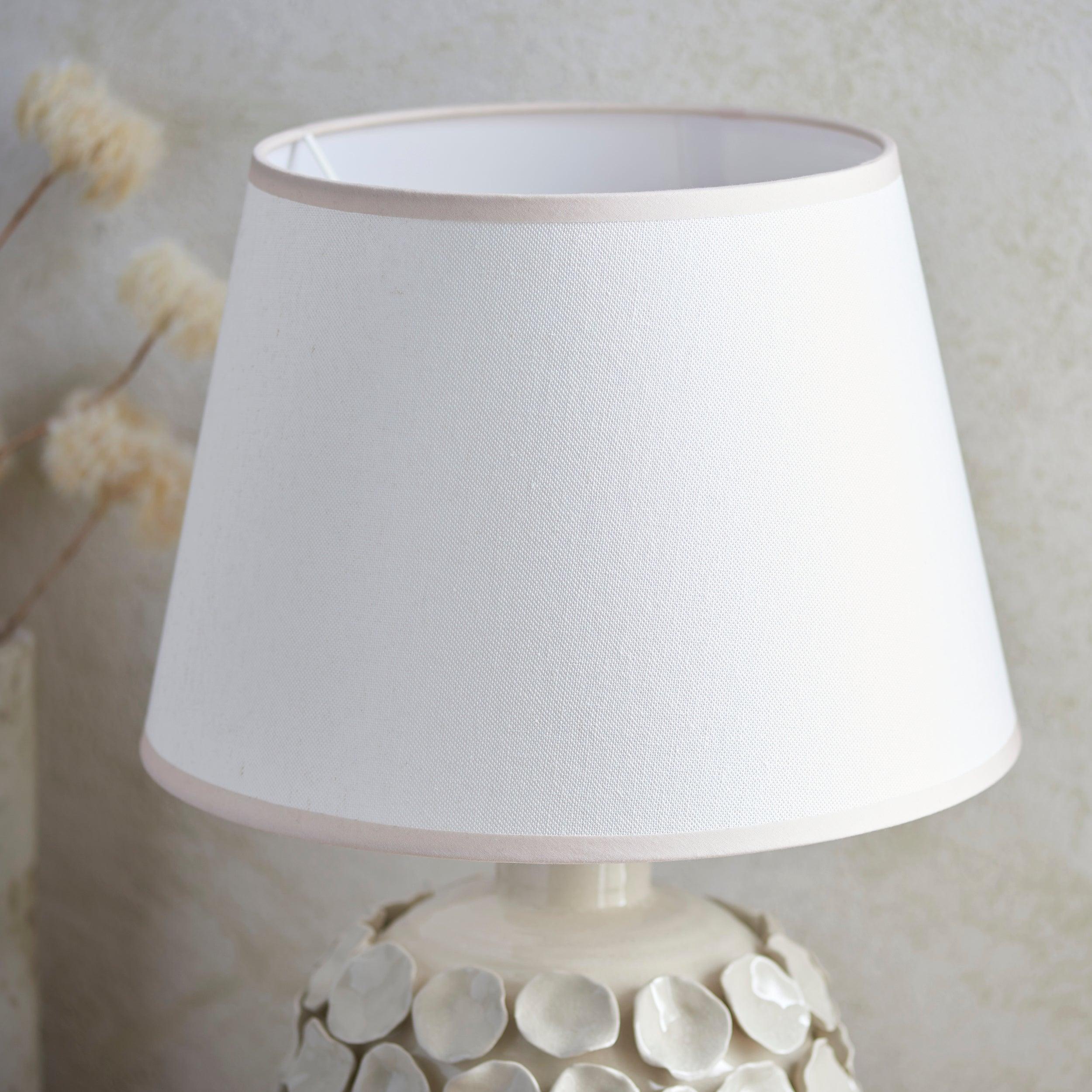 Borello Ivory Ceramic Table Lamp & Ivy 35cm Vintage White Shade