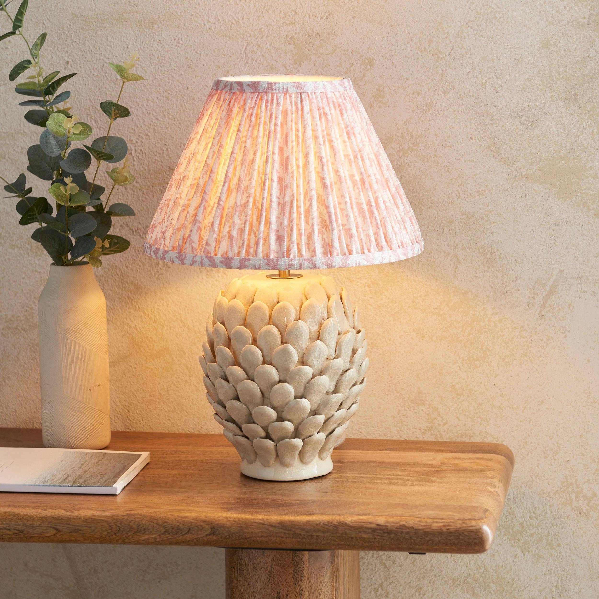 Layered Leaf Ceramic Table Lamp & Leaf 30cm Peachy Keen Shade