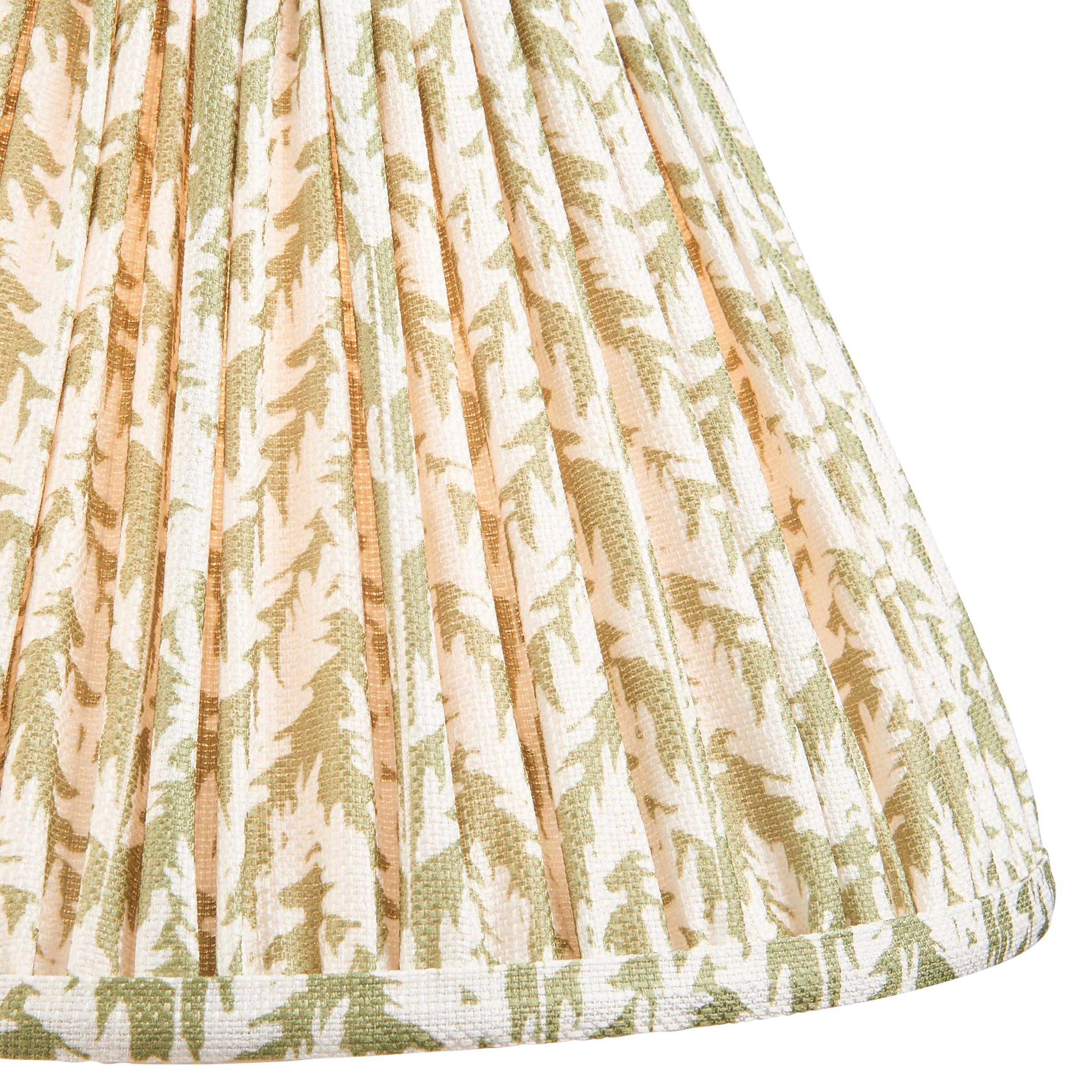 Layered Leaf Ivory Ceramic Table Lamp & Leaf 30cm Herb Garden Green Shade