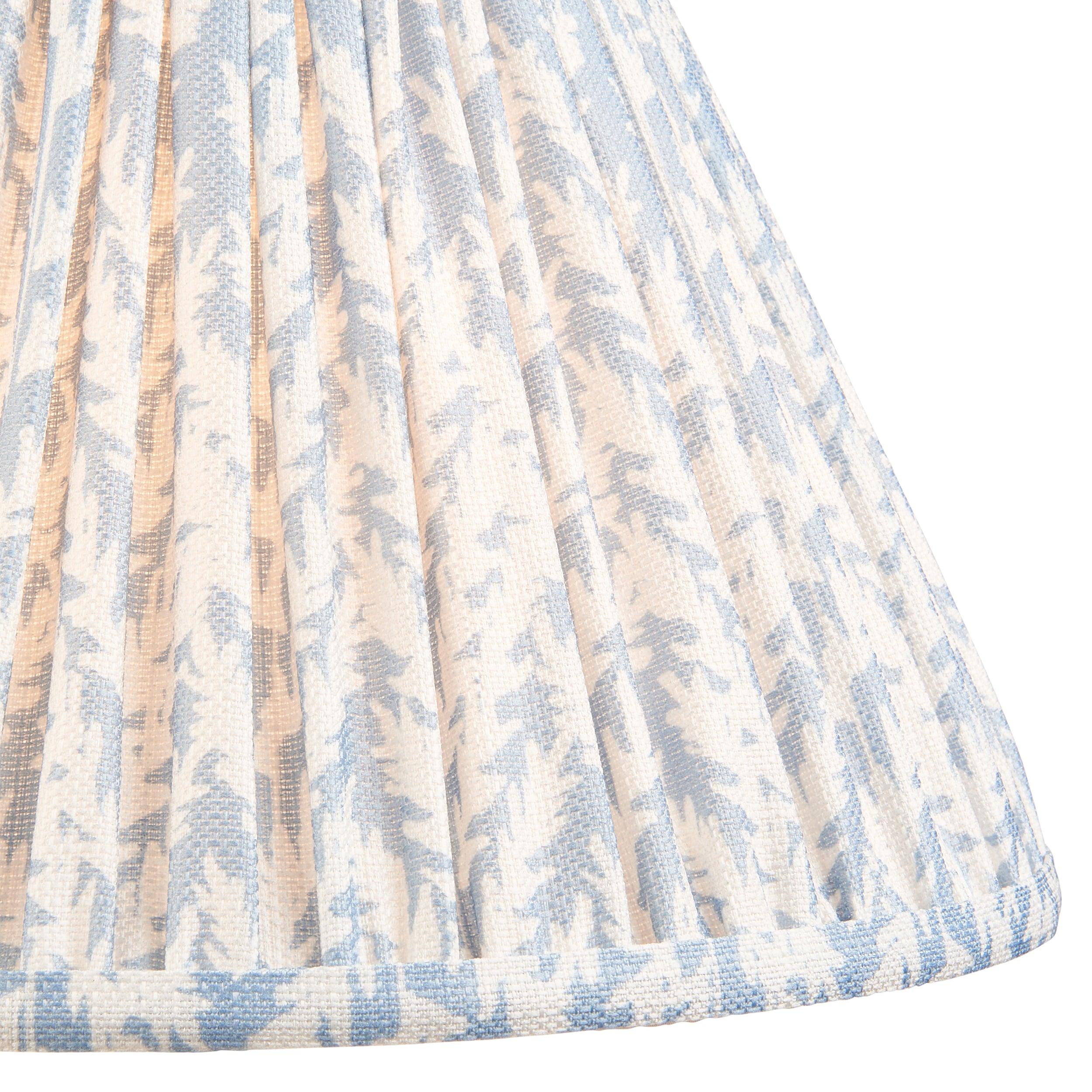 Layered Leaf Ivory Ceramic Table Lamp & Leaf 30cm Shell Bay Blue Shade