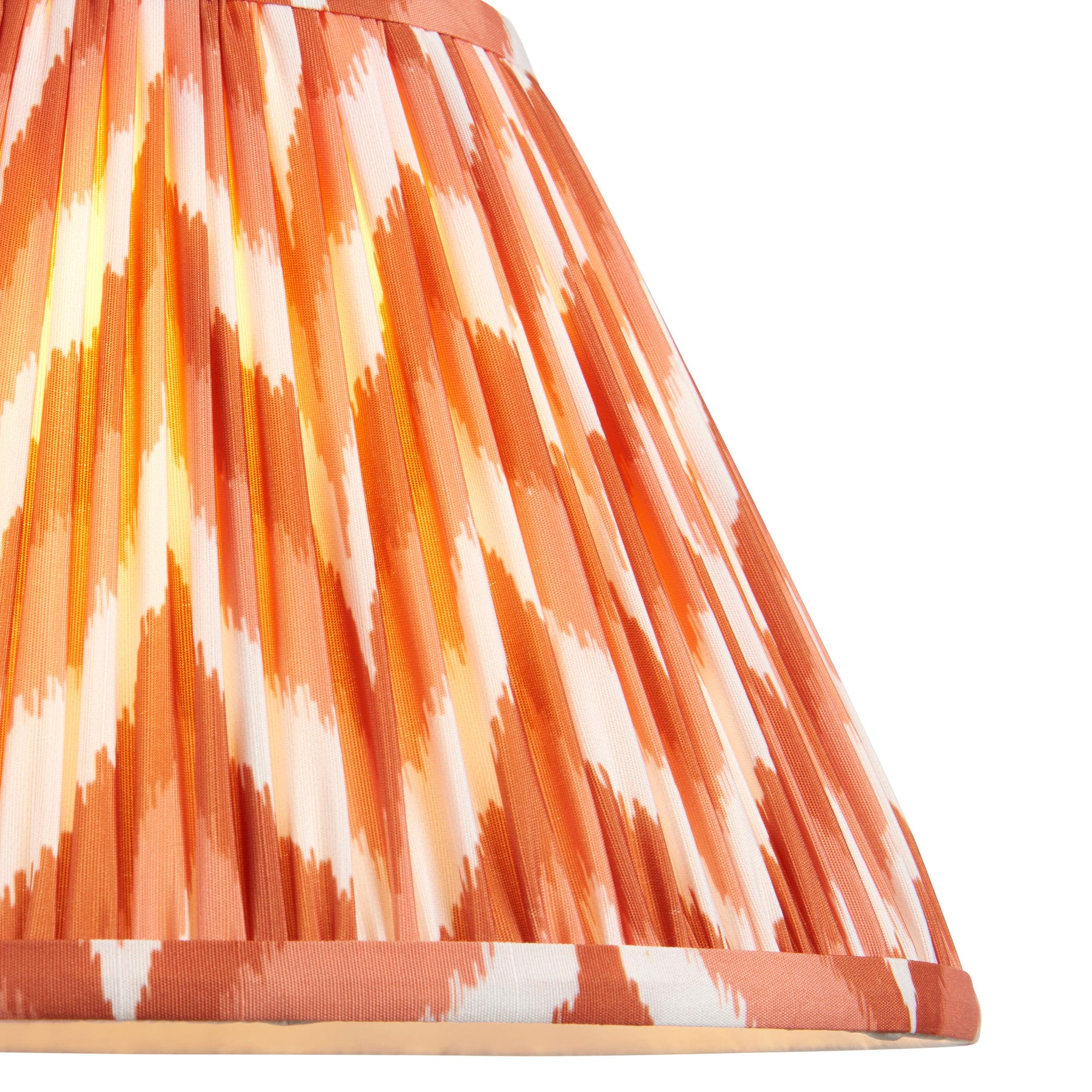 Layered Leaf Ivory Ceramic Table Lamp & Zigzag 30cm Apricot Orange Shade