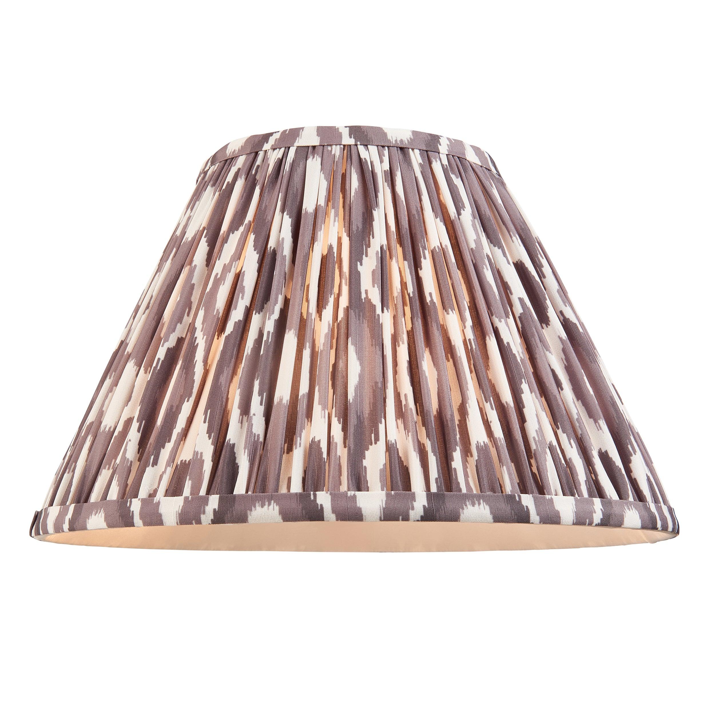 Layered Leaf Ivory Ceramic Table Lamp & Ikat 30cm Pearl Grey Shade