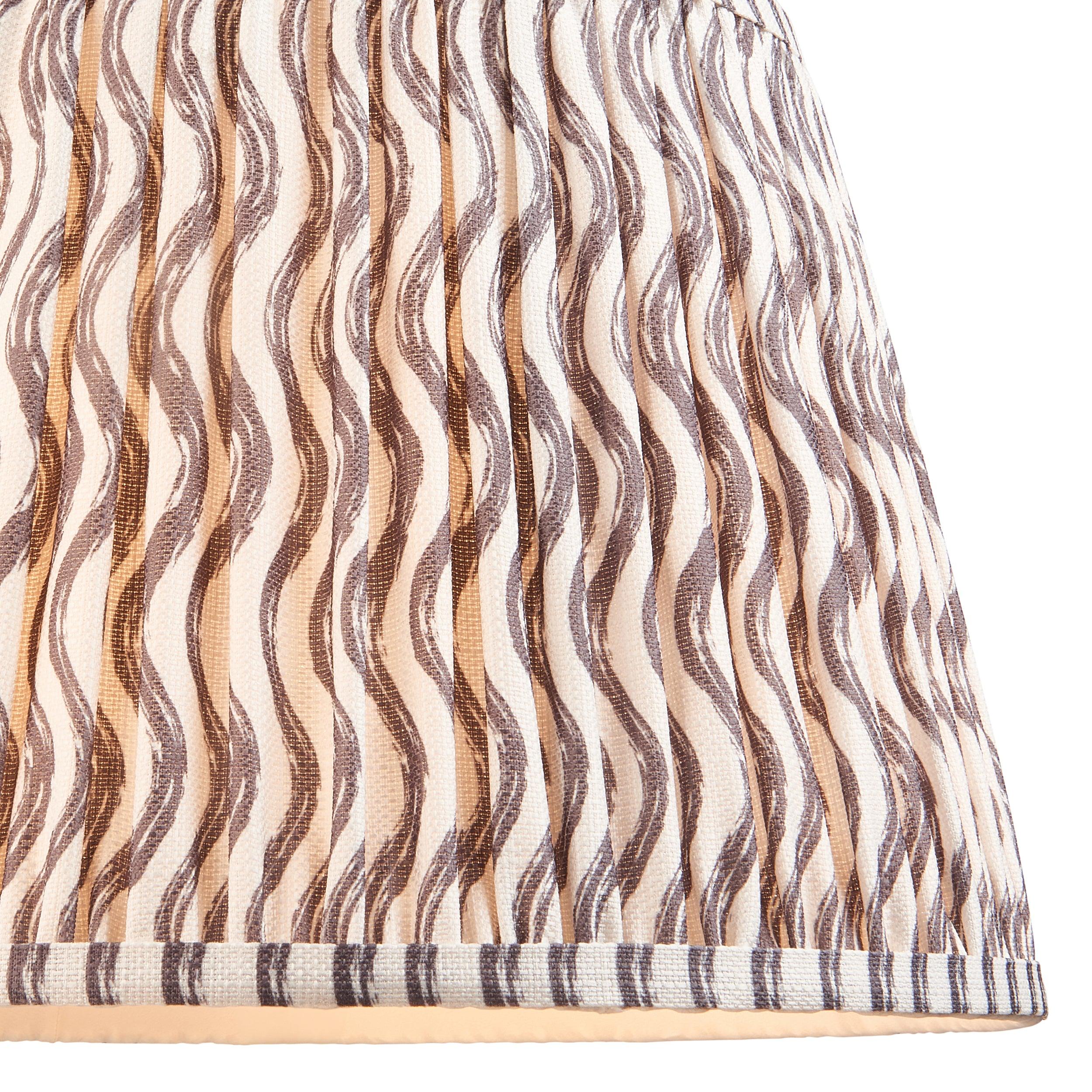 Layered Leaf Ivory Ceramic Table Lamp & Ripple 35cm Pearl Grey Shade