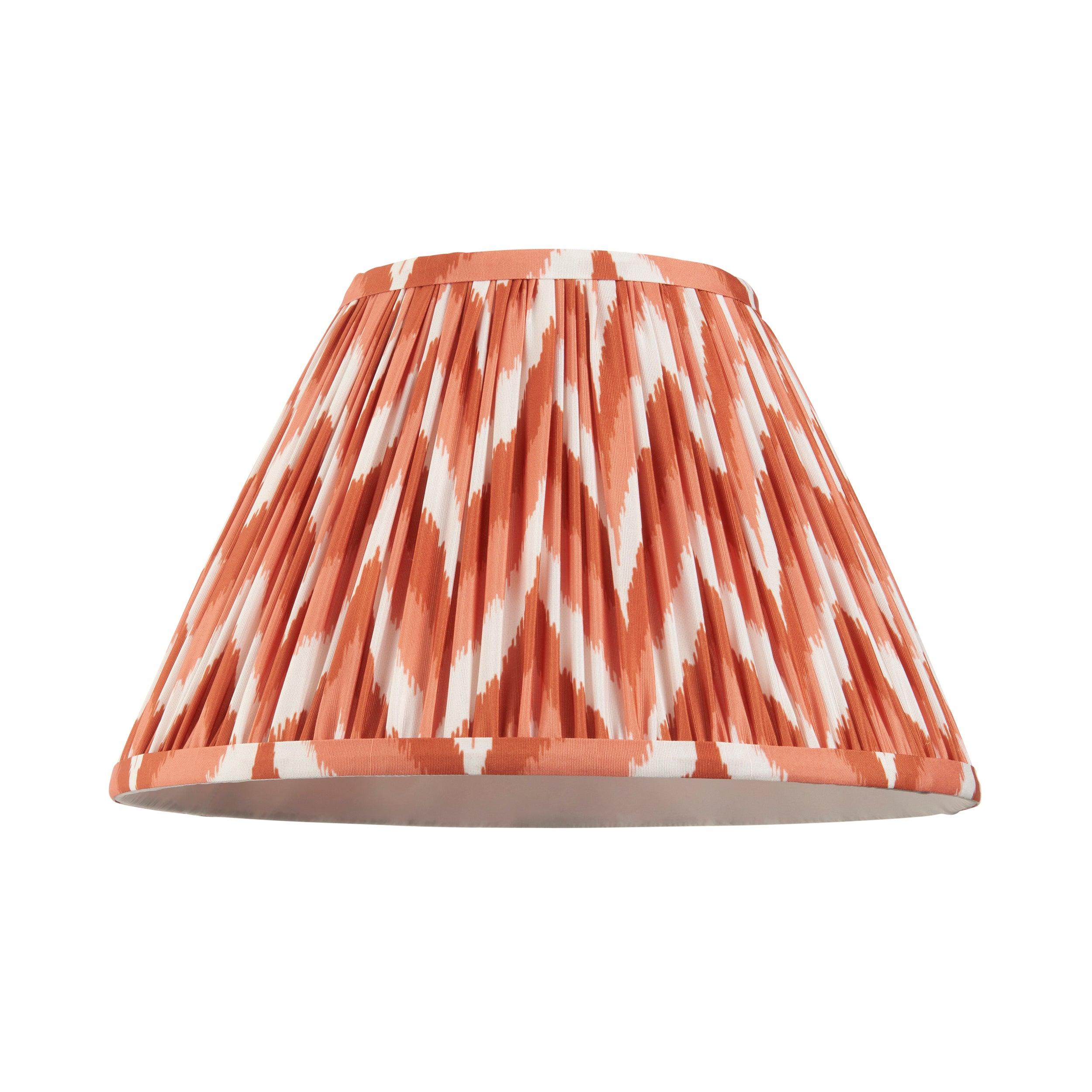Monroe Green Ceramic Table Lamp & Zigzag 30cm Apricot Orange Shade