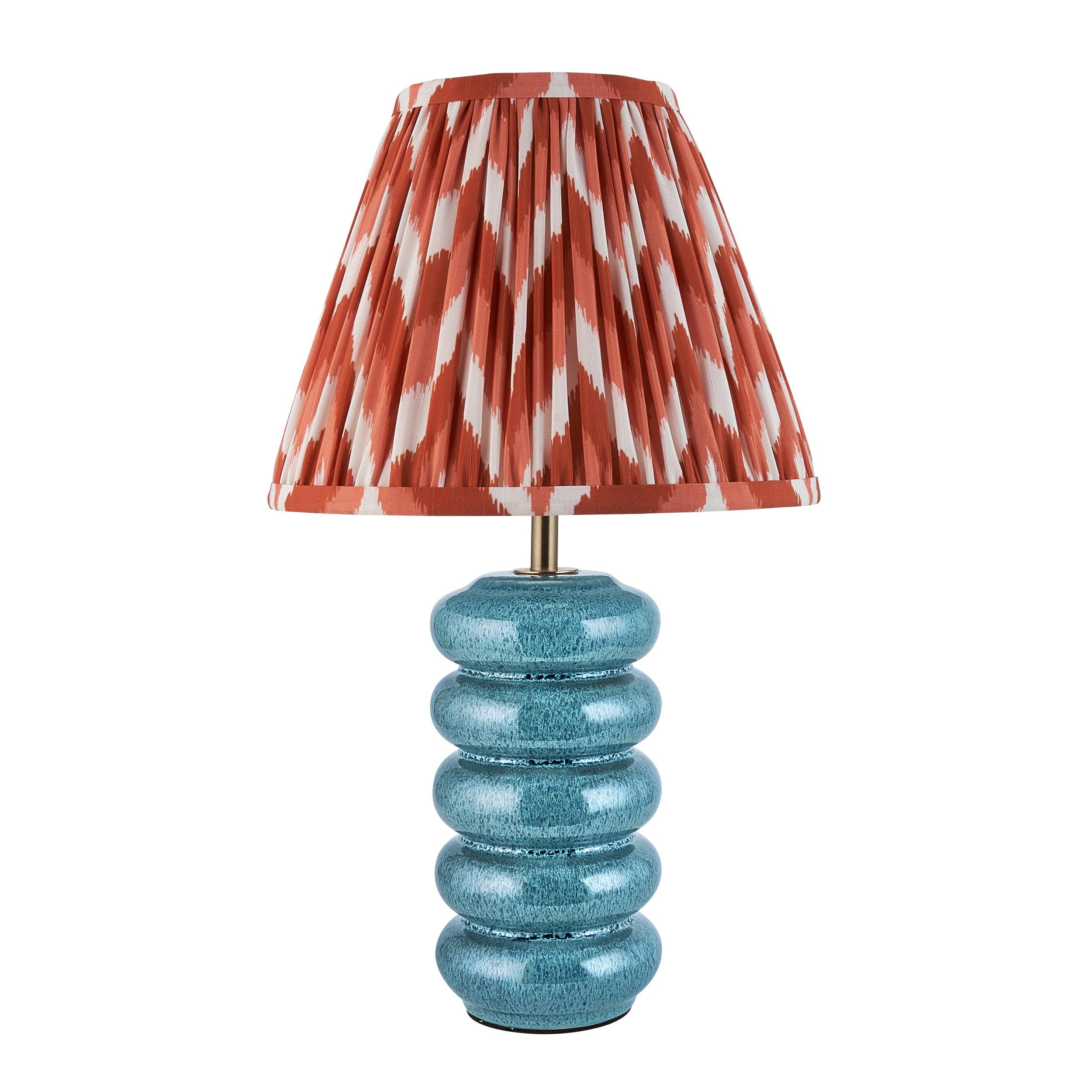 Squash Ceramic Table & Zigzag 25cm Apricot Orange Shade