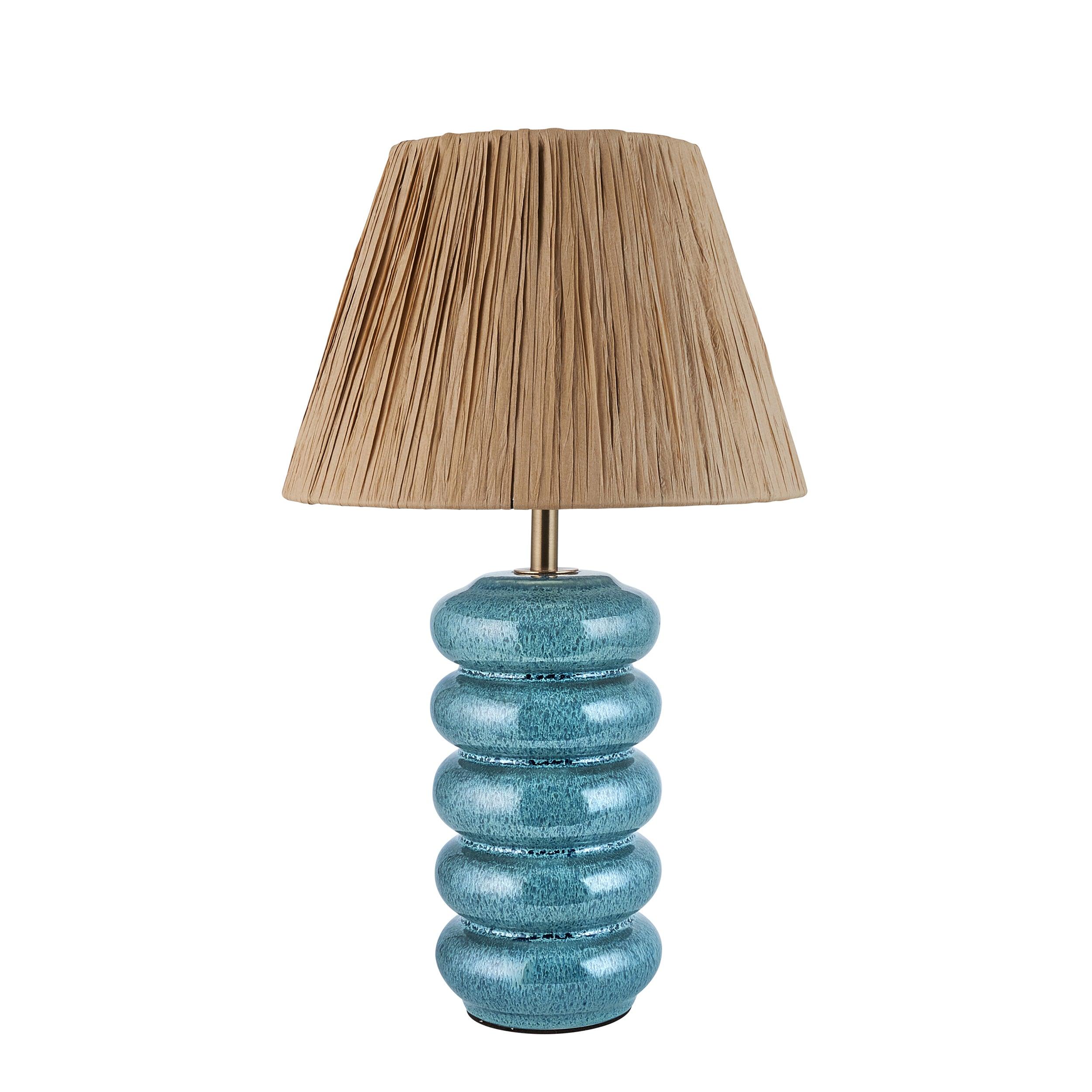 Squash Ceramic Table & Raffia 24cm Natural Raffia Shade