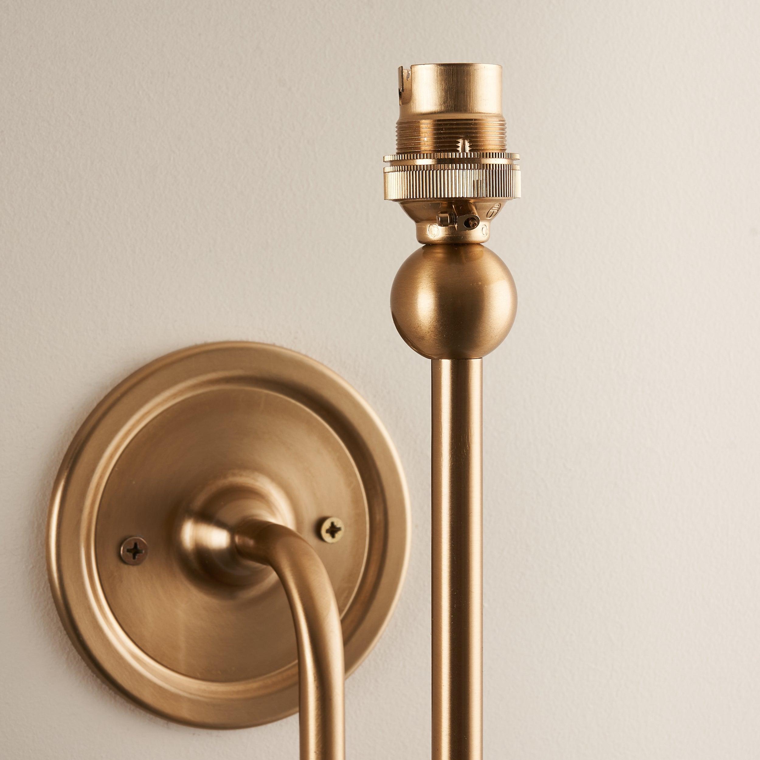 Santiago Long Line Brass Wall Light With 20cm Green Leaf Shade