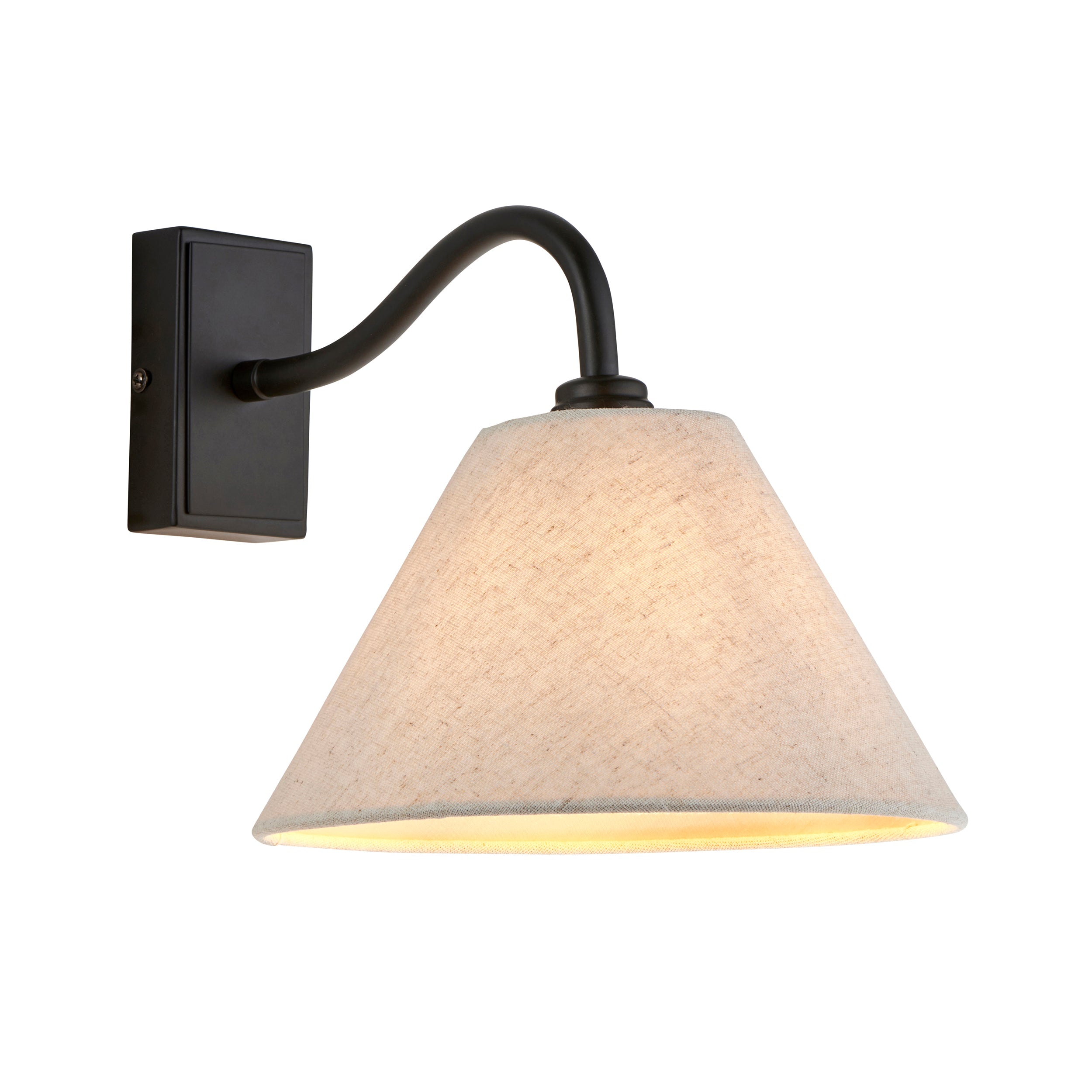 Knole Black Wall Light - Faux Fabric Shade 116910 by Endon Lighting