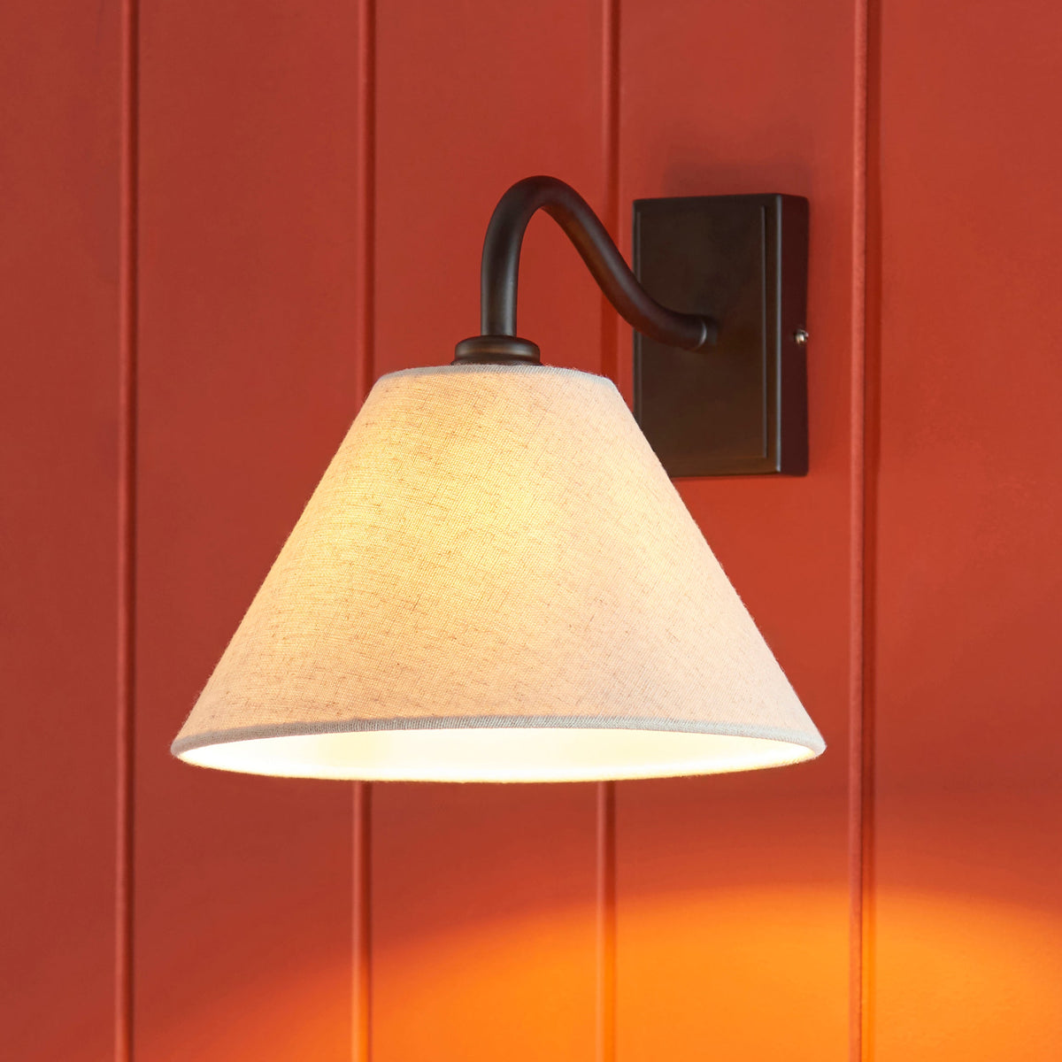 Knole Black Wall Light - Faux Fabric Shade-OB-180926