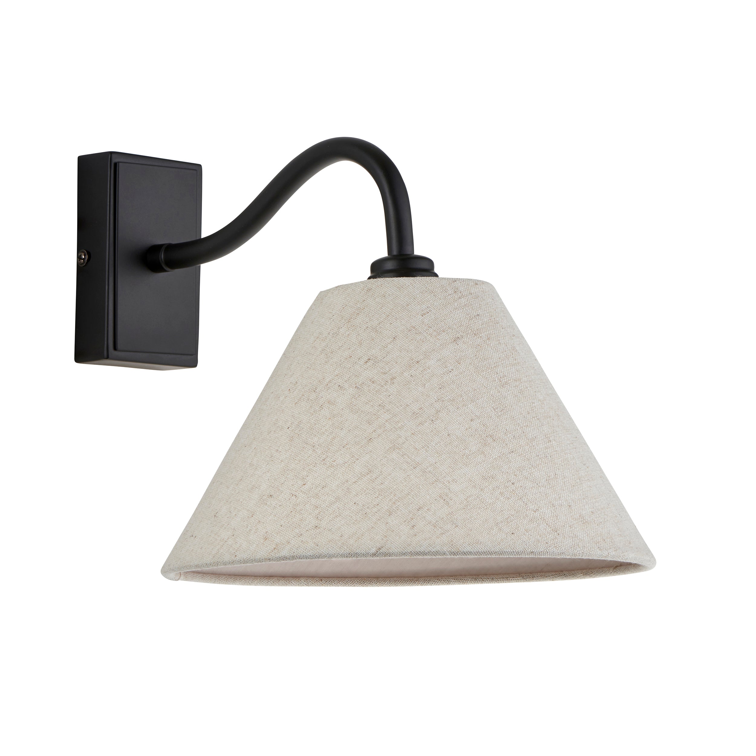 Knole Black Wall Light - Faux Fabric Shade