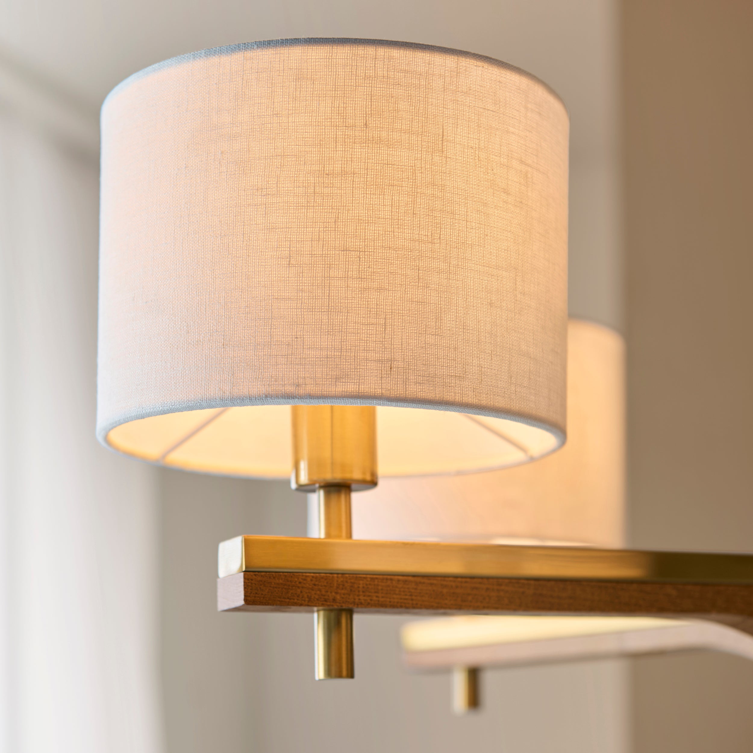 Heathcliff 5 Arm Solid Wood & Brass Pendant Ceiling Light