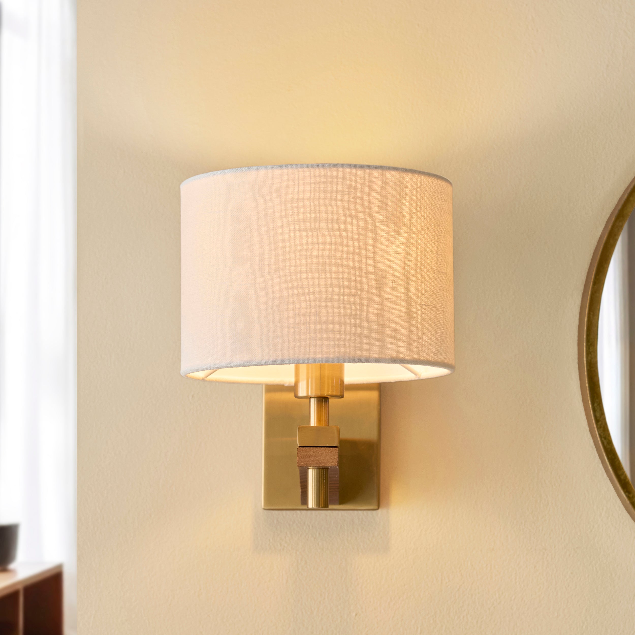 Heathcliff Solid Wood & Brass Wall Light