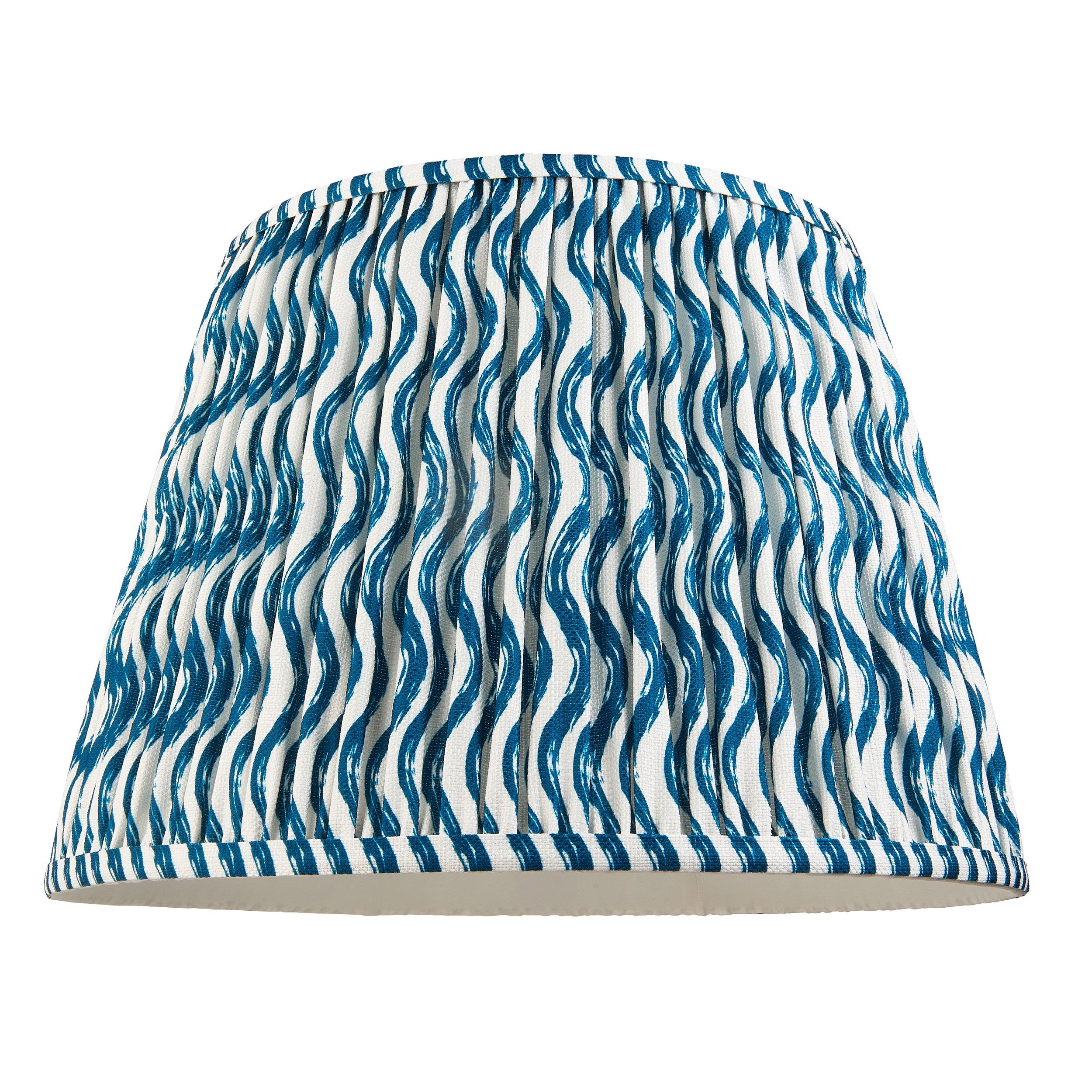 Eltham Ceiling Pendant Light With Blue Flex and Large Ripple 40cm Shade