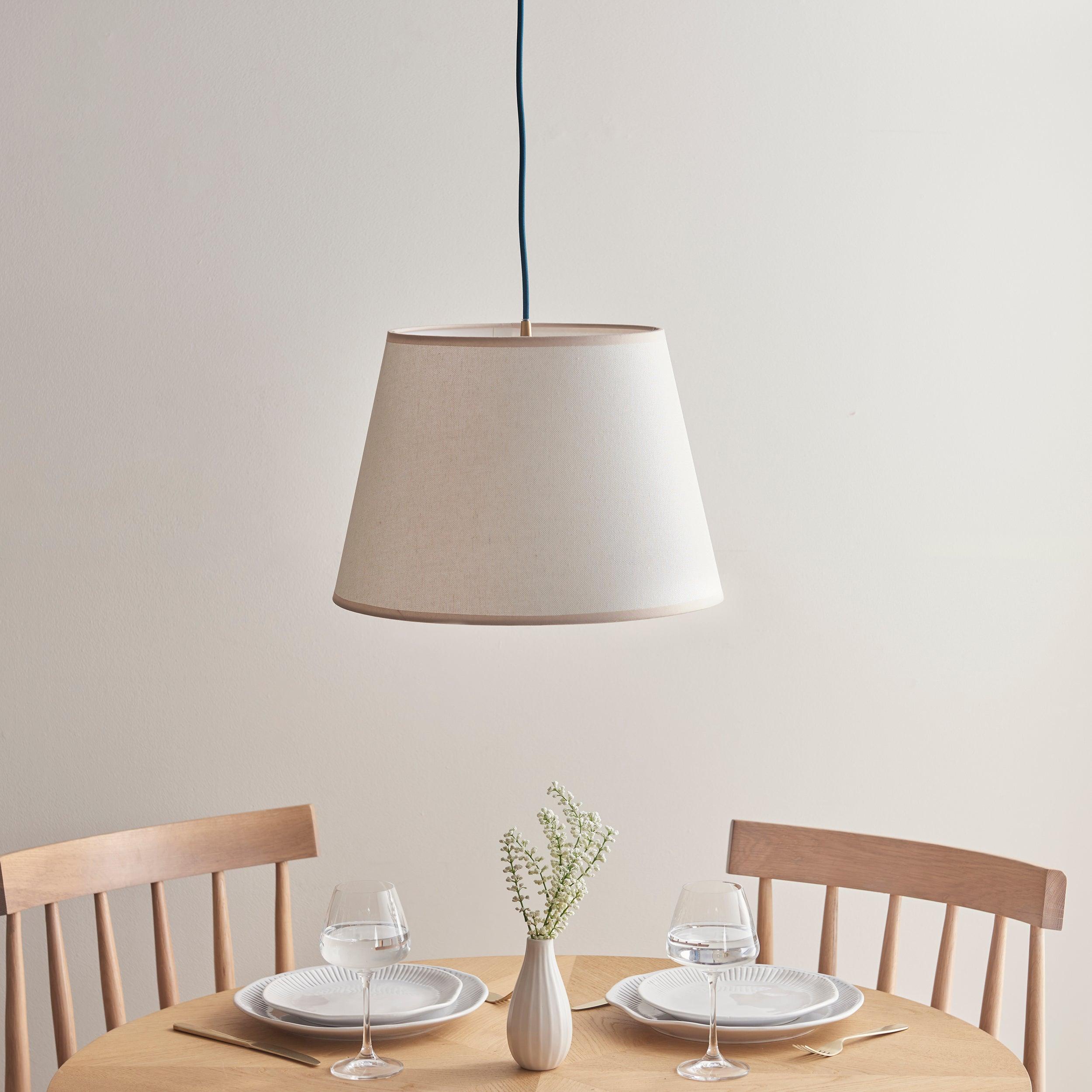 Eltham Ceiling Pendant Light With Blue Flex and Large Ivy 40cm Shade