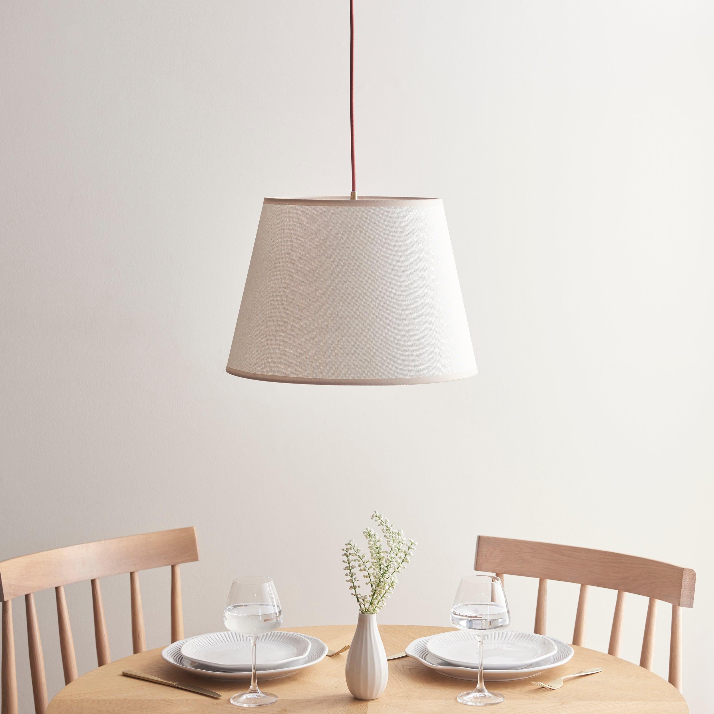 Eltham Ceiling Pendant Light With Red Flex and Large Ivy 40cm Shade
