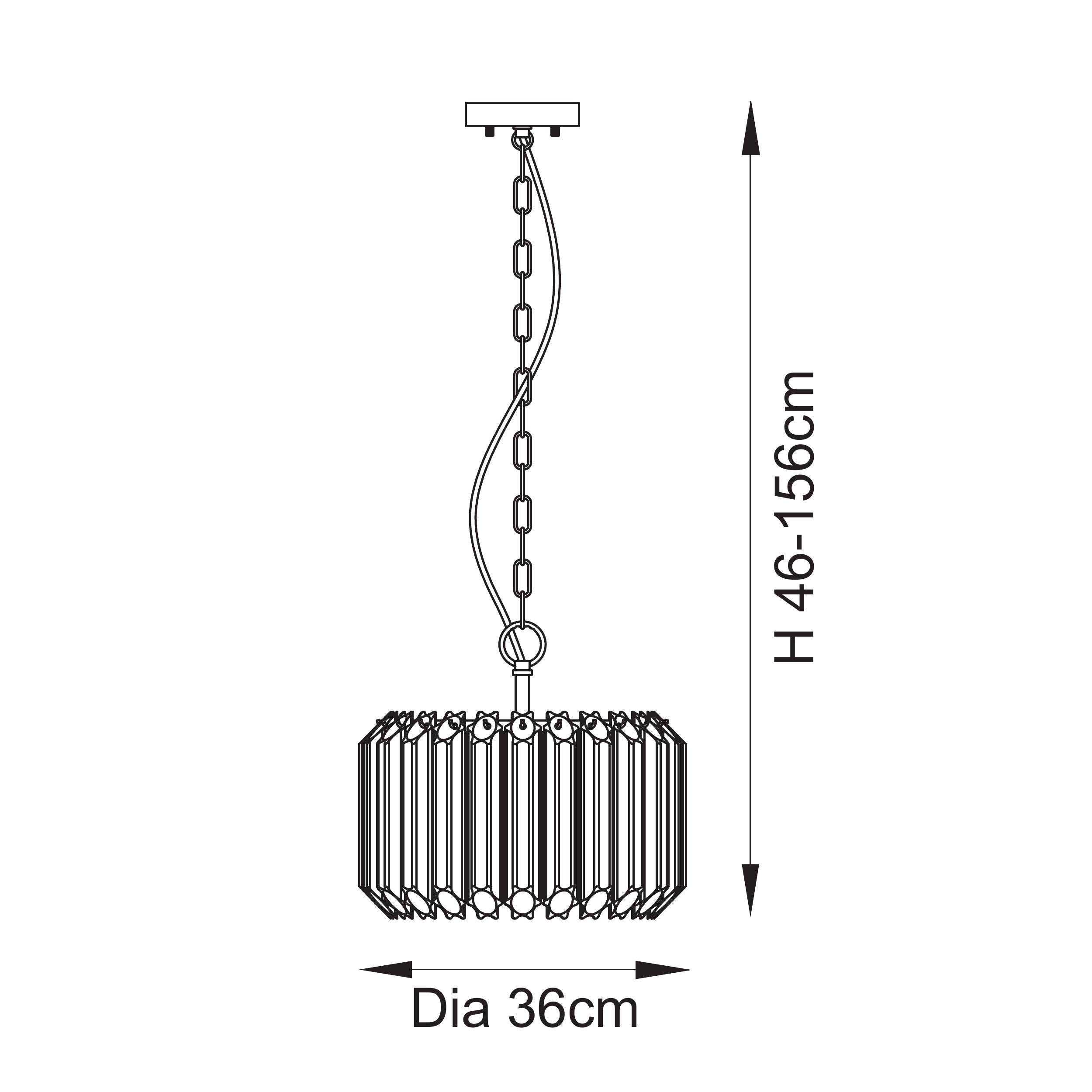 Valentina Brass 3 Light Pendant - Hexagonal Glass Rods
