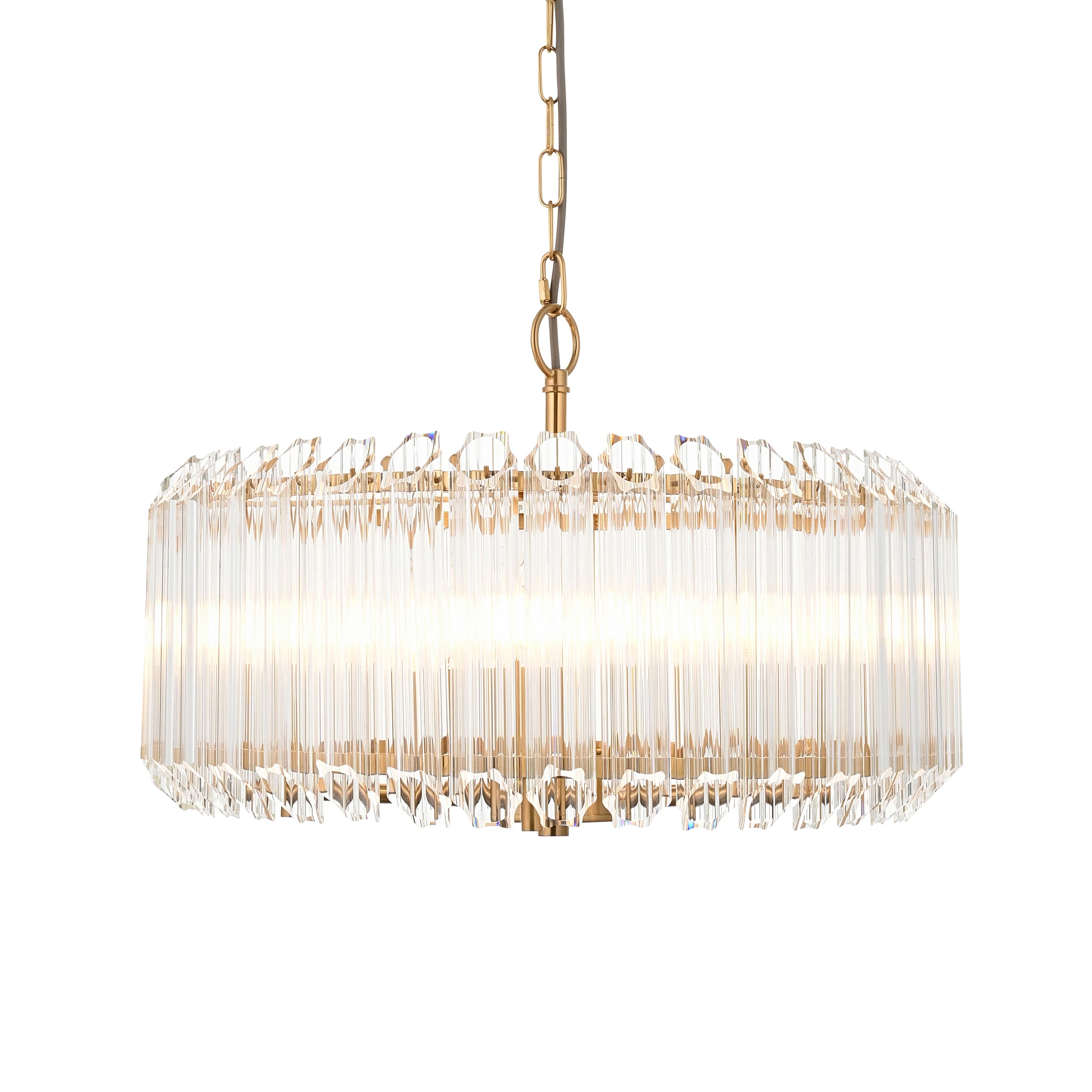 Valentina Brass 5 Light Pendant - Hexagonal Glass Rods 117515 by Endon Lighting