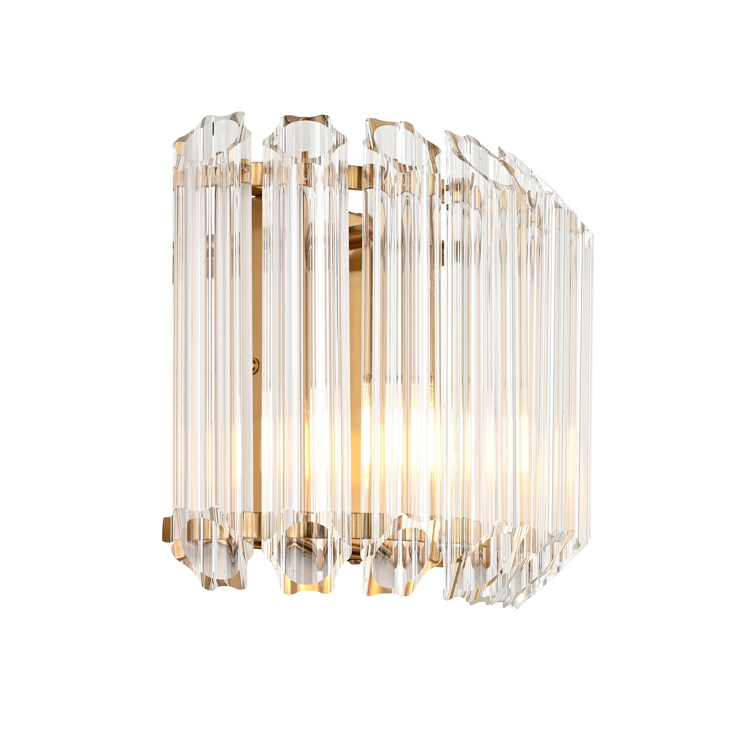 Valentina Brass Wall Light - Hexagonal Glass Rods 117516 by Endon Lighting