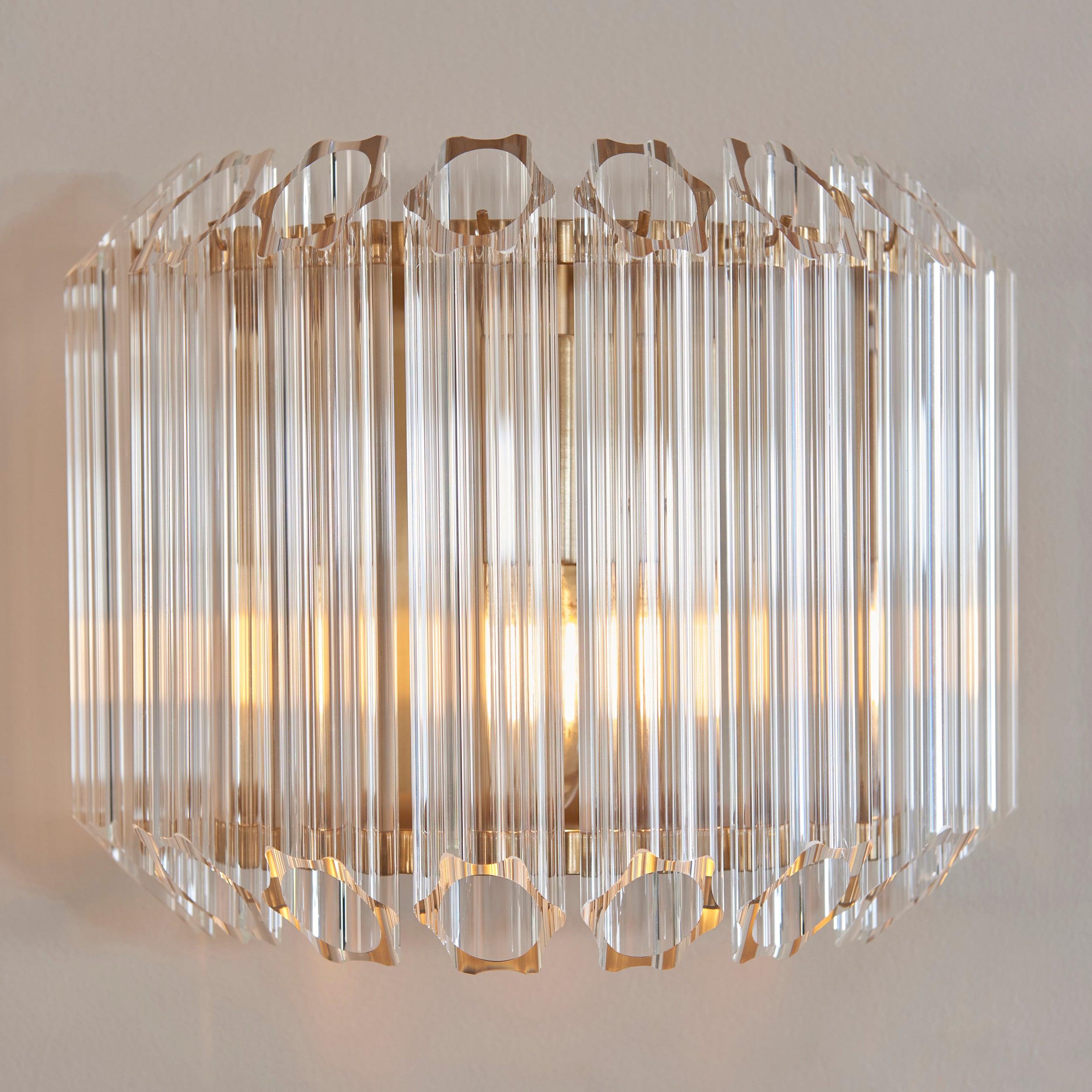 Valentina Brass Wall Light - Hexagonal Glass Rods