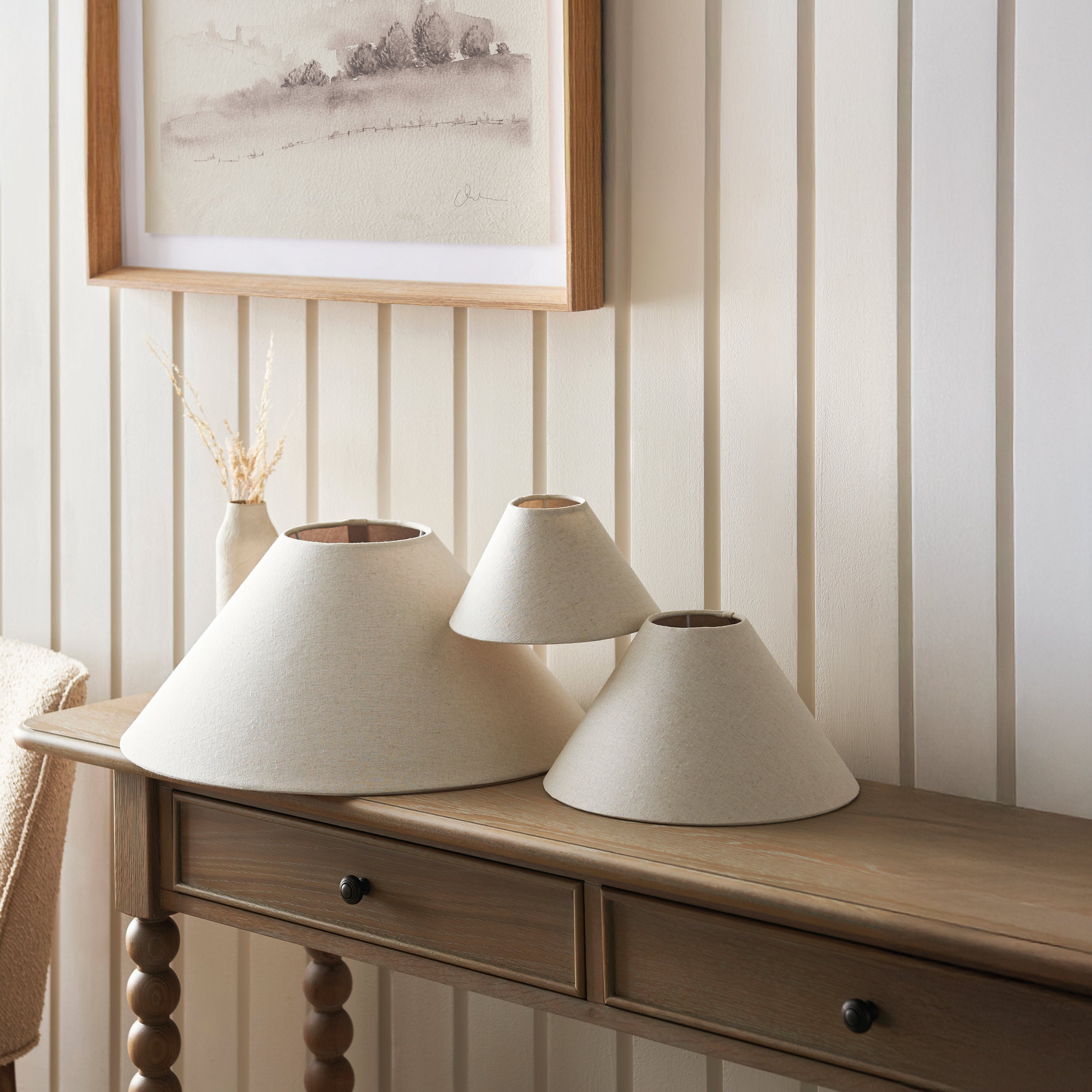 Avalon 52cm Faux Linen Tapered Shade