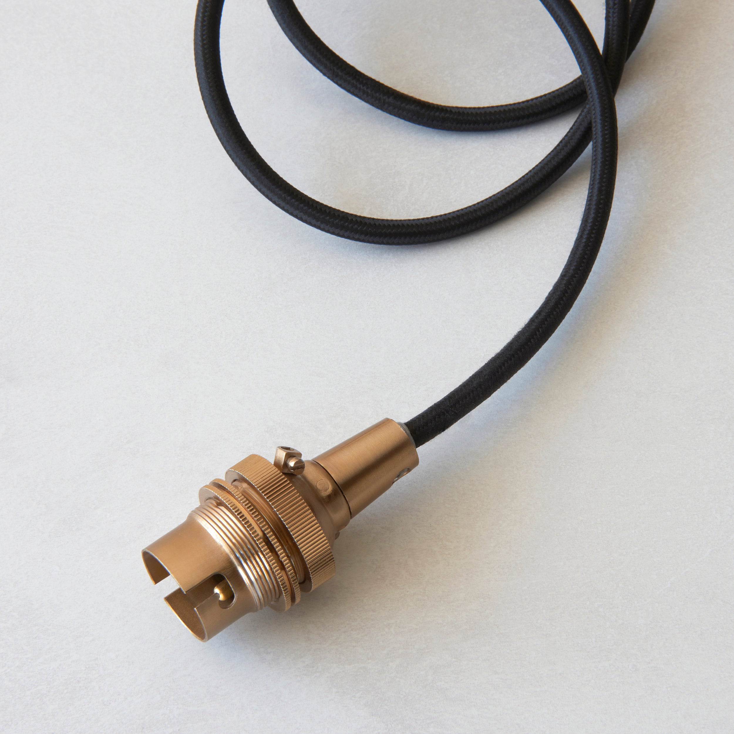 Eltham Brass & Black Braided Flex Cable Set