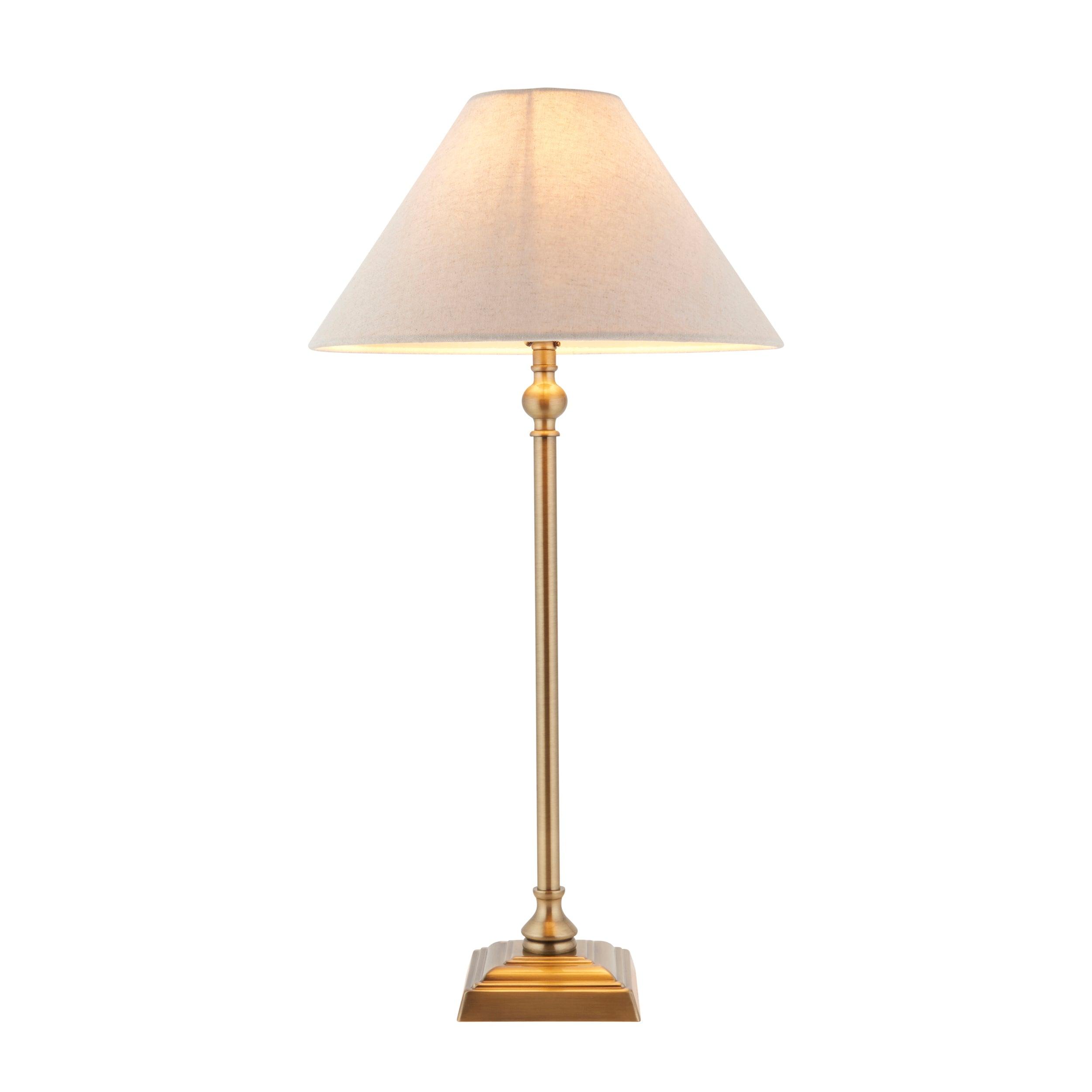 Endon Lille Brass Table Lamp With 31cm Linen Shade