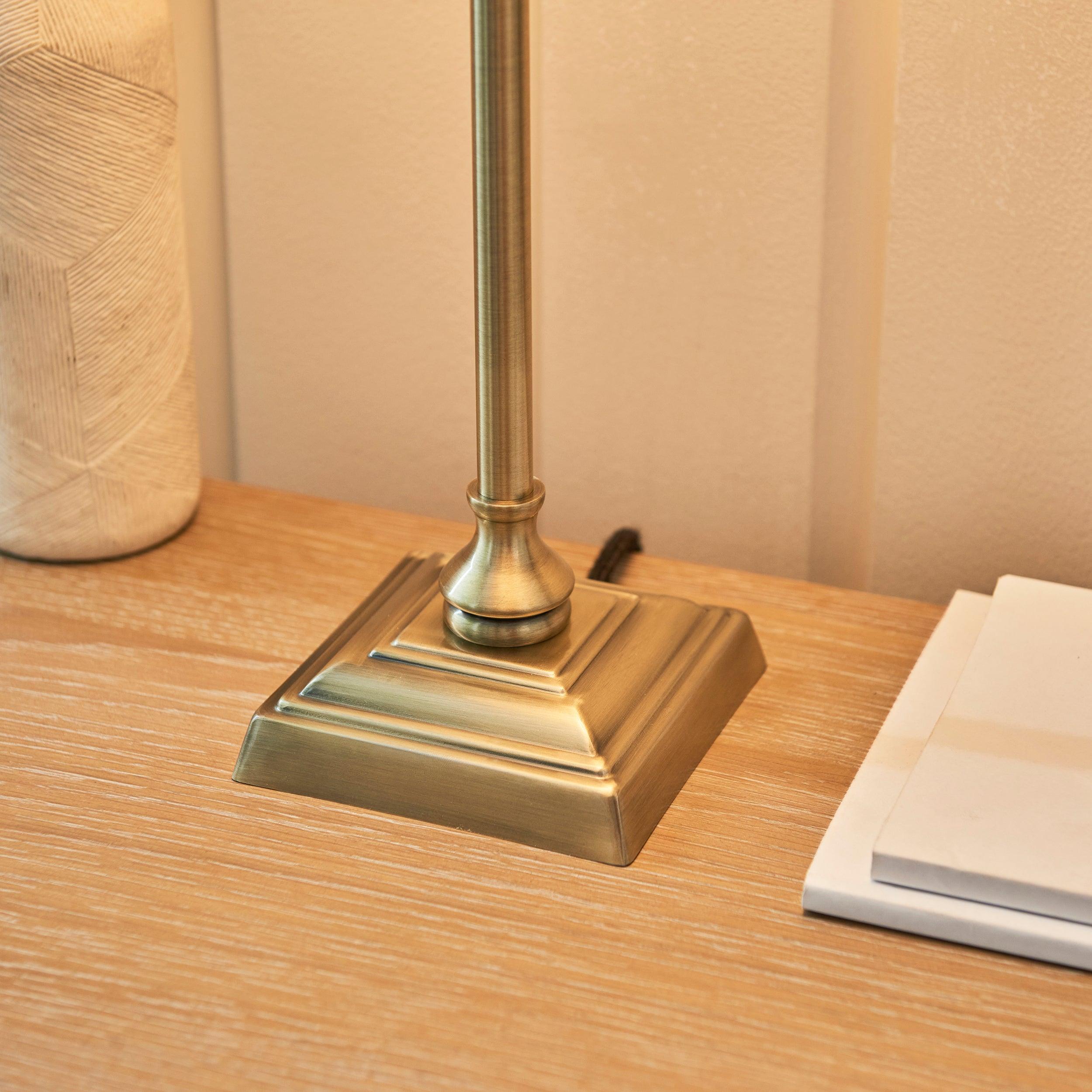 Endon Lille Brass Table Lamp With 31cm Linen Shade