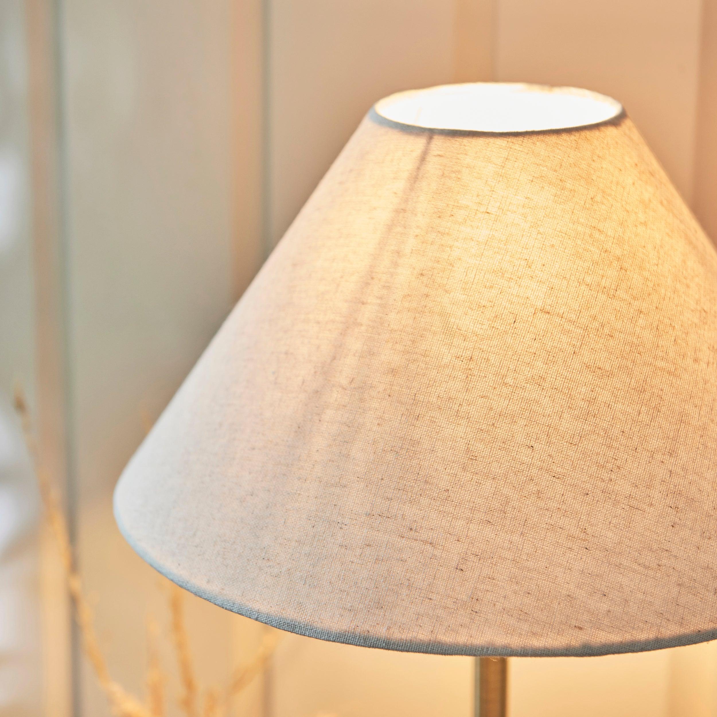 Endon Lille Brass Table Lamp With 31cm Linen Shade