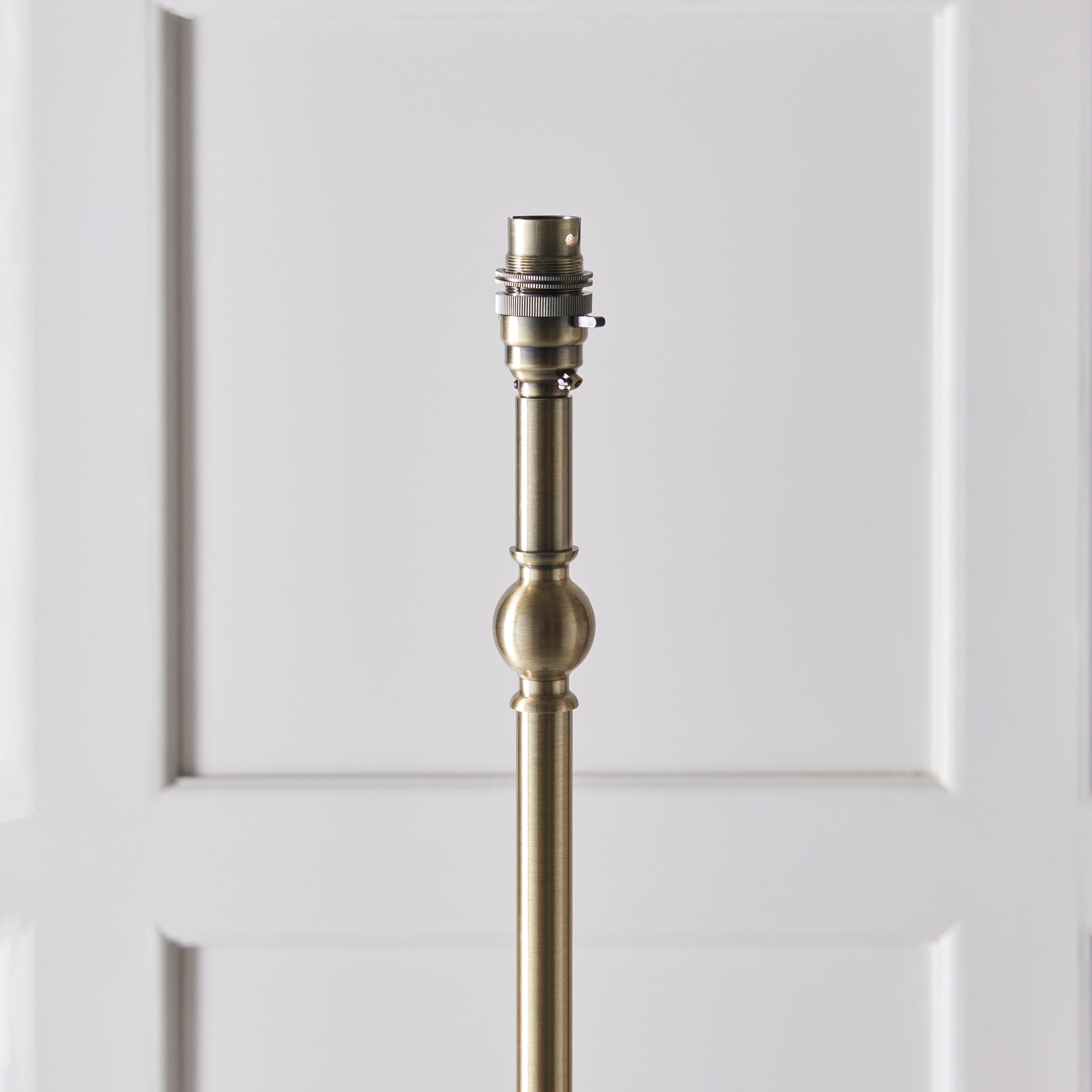 Lille Brass Floor Lamp & Blue Ikat 40cm Shade