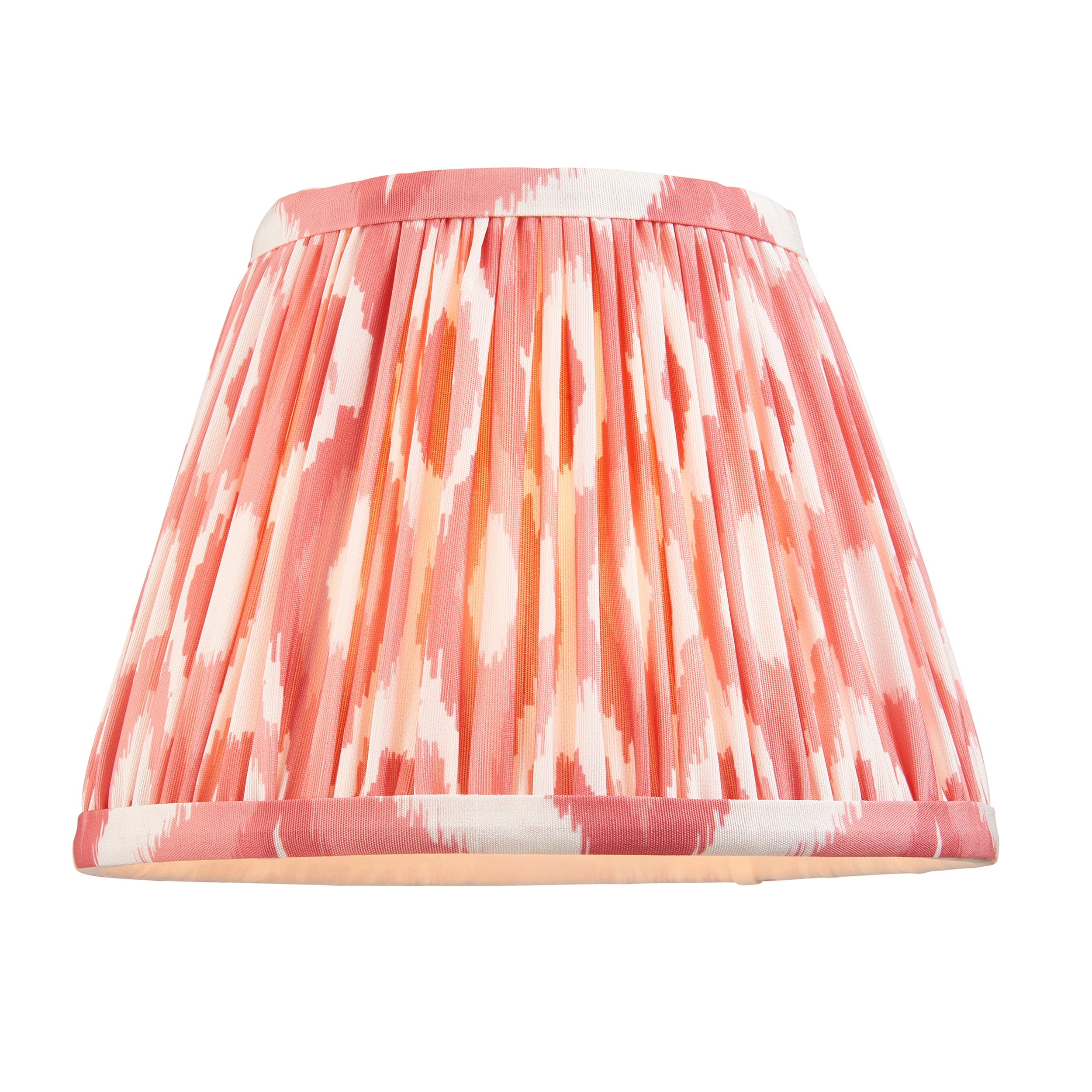 Lille Brass Wall Light & Coral Pink Ikat 20cm Shade