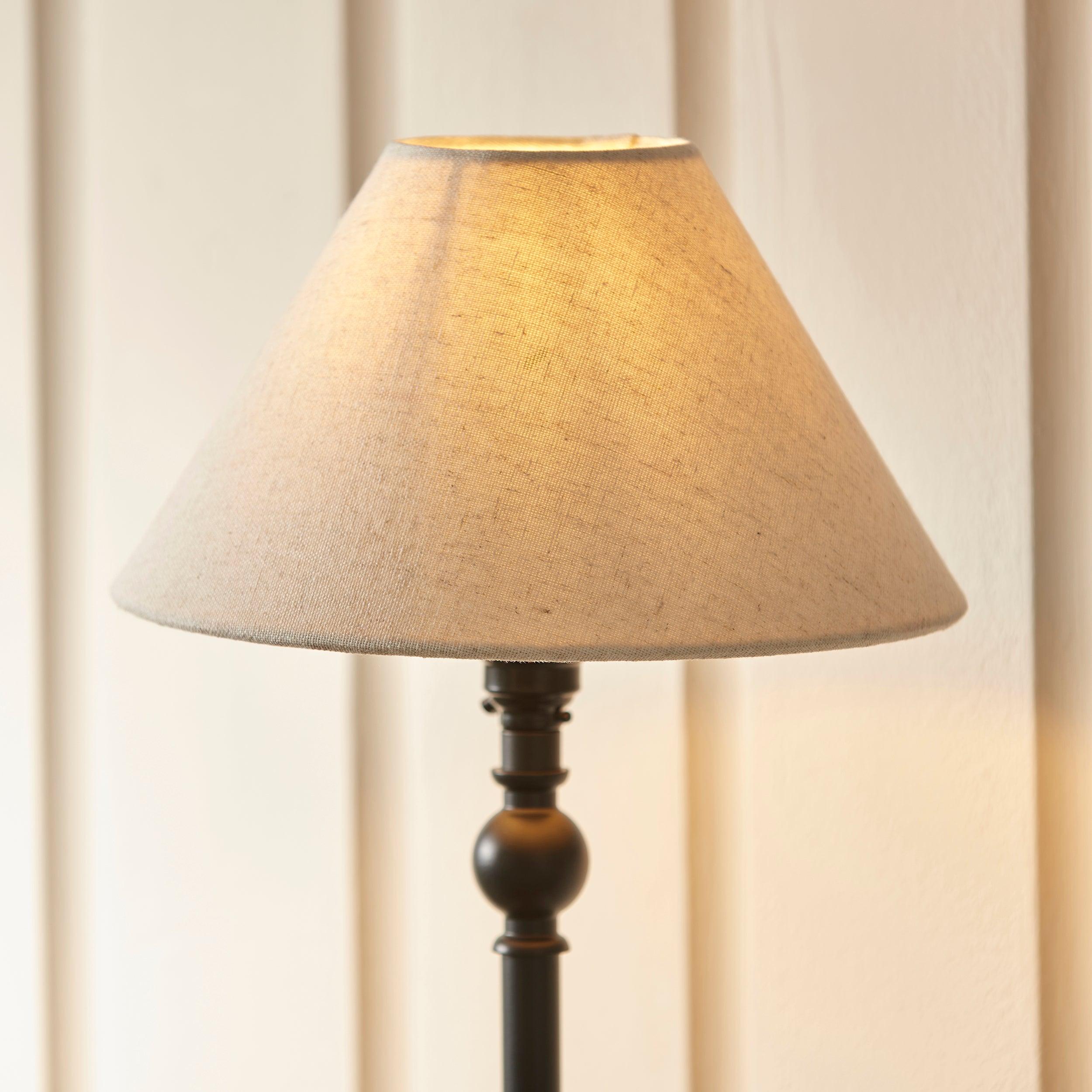 Lille Black Table Lamp With 22cm Linen Shade