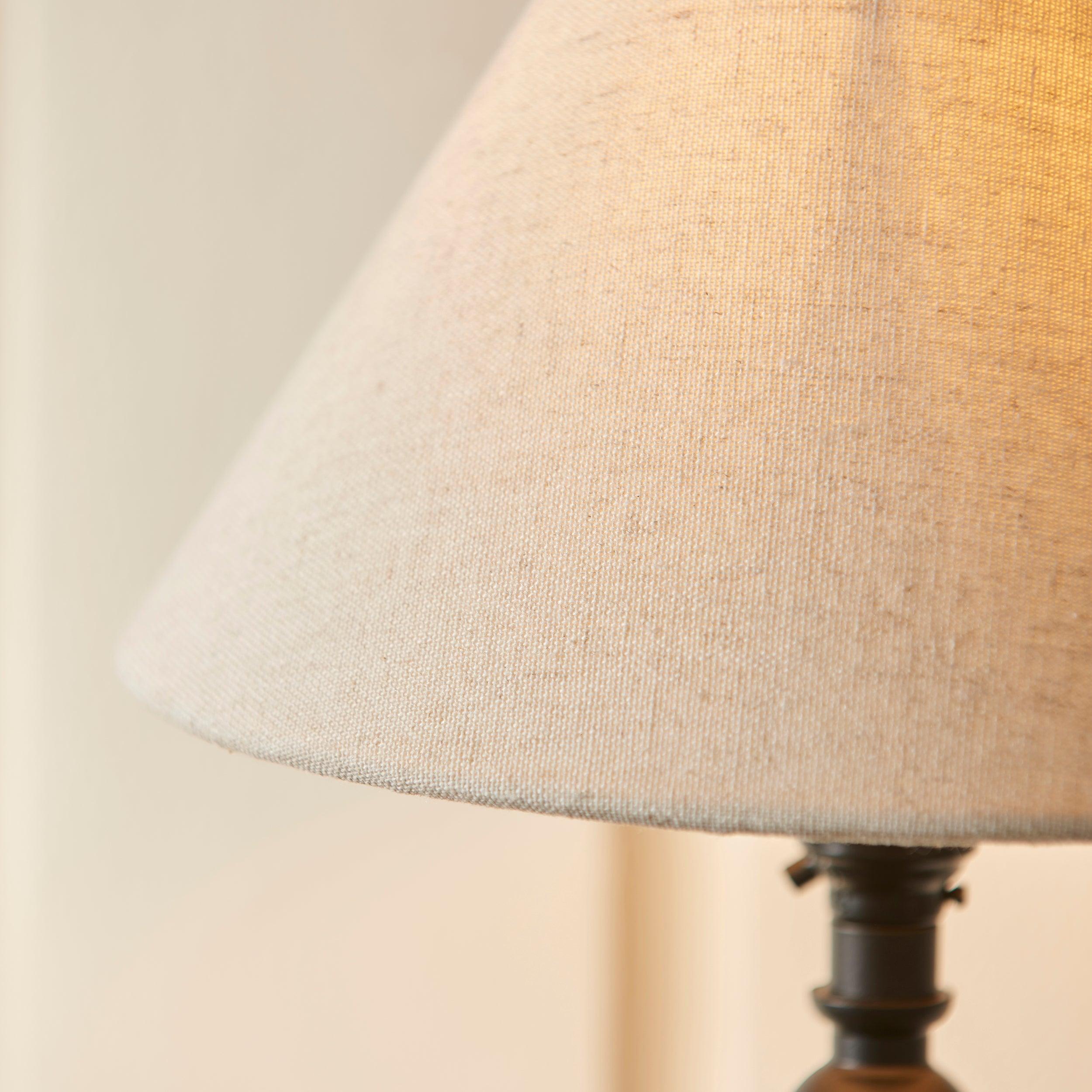 Lille Black Table Lamp With 22cm Linen Shade
