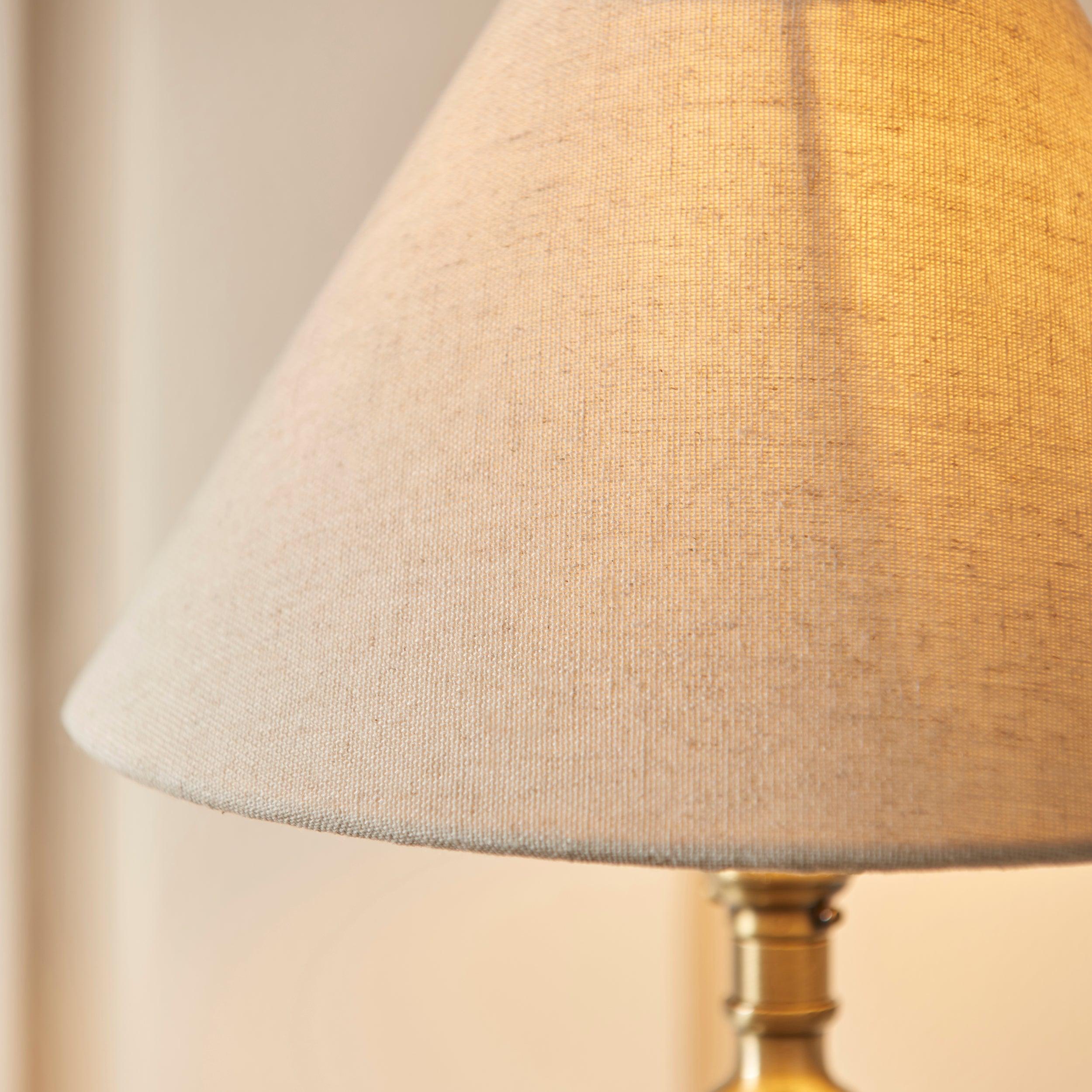 Endon Lille Brass Table Lamp With 22cm Linen Shade