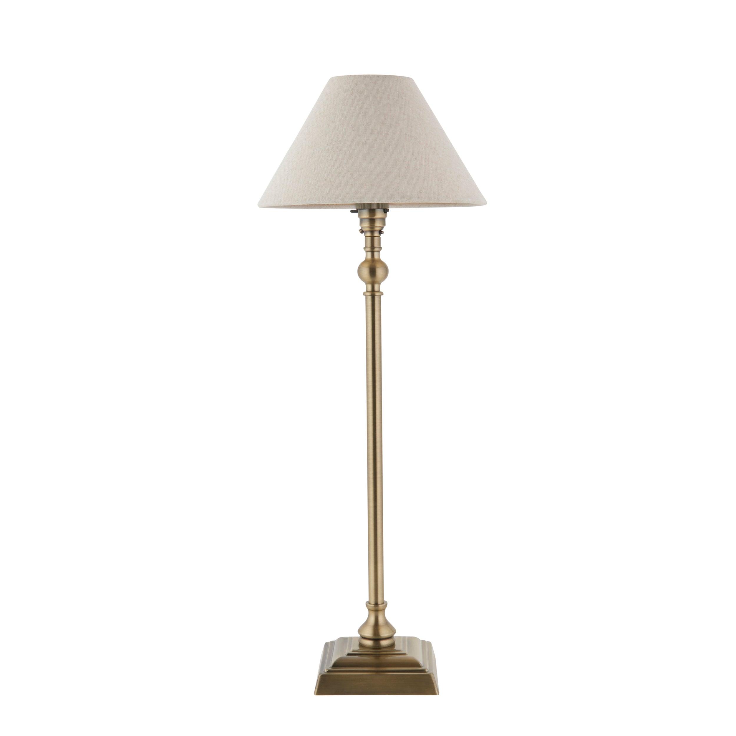 Endon Lille Brass Table Lamp With 22cm Linen Shade