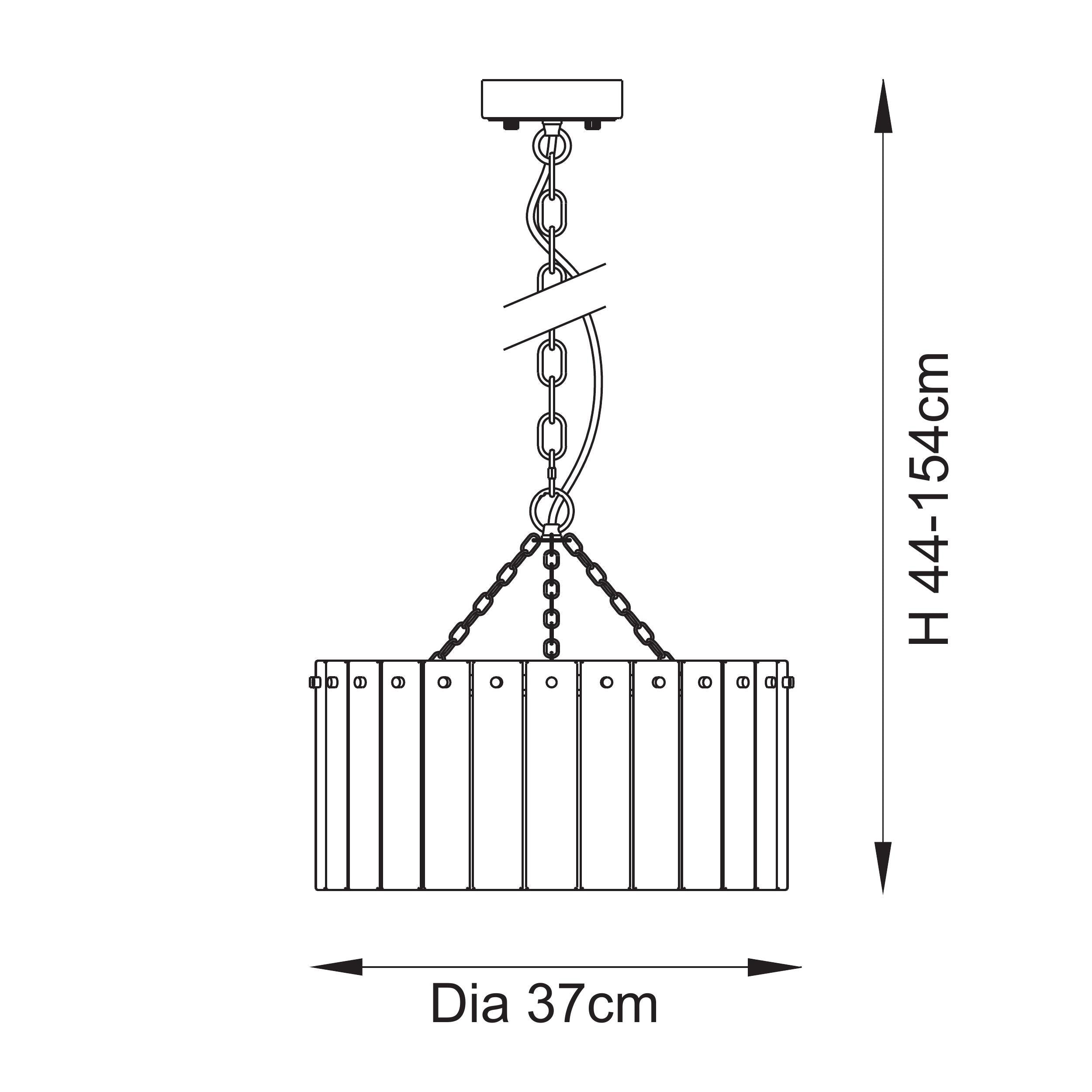 Karine 3 Light Brass Pendant - Handmade Glass Panels