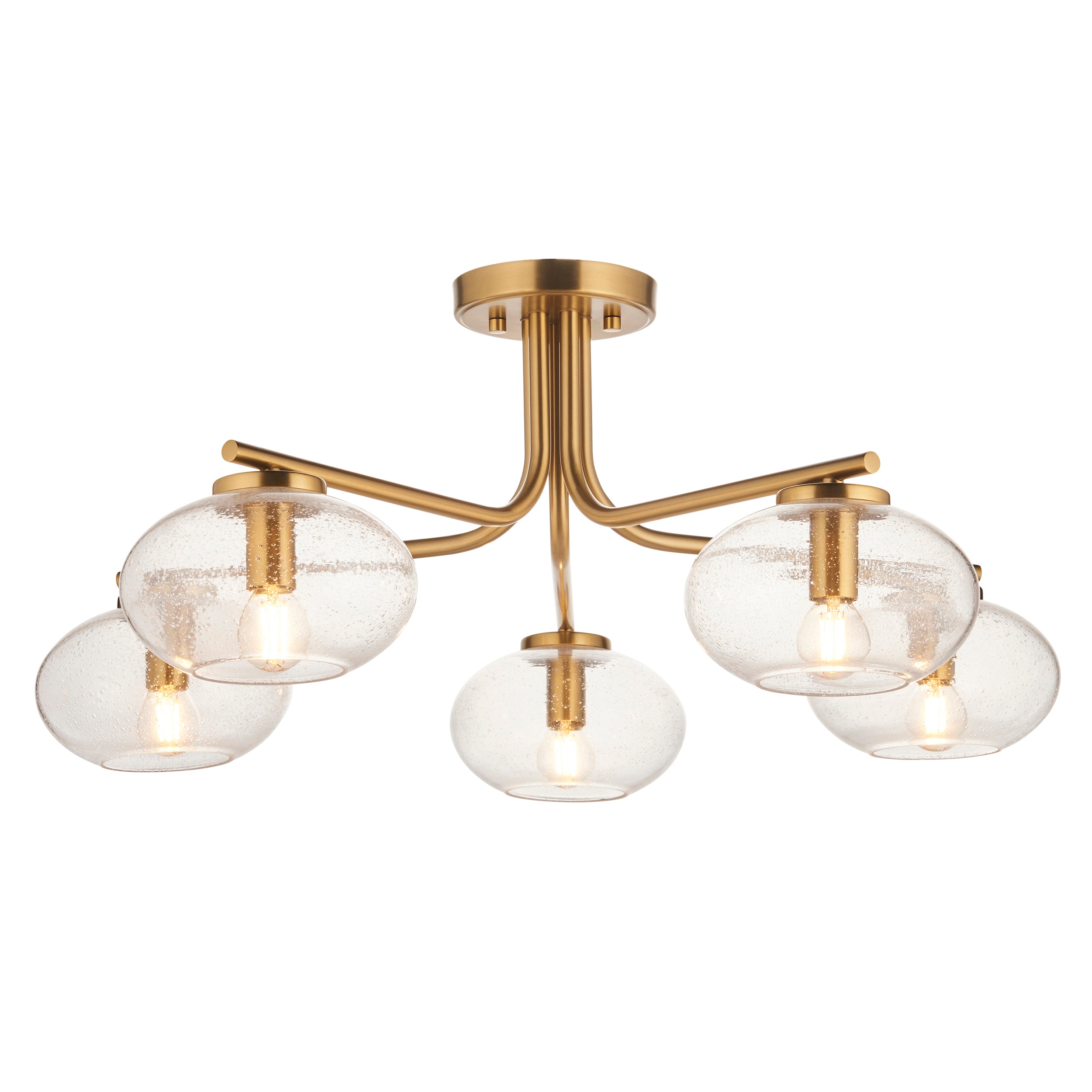 Jacob Brass Wall Light - Bubble Glass Shade 118508 by Endon Lighting