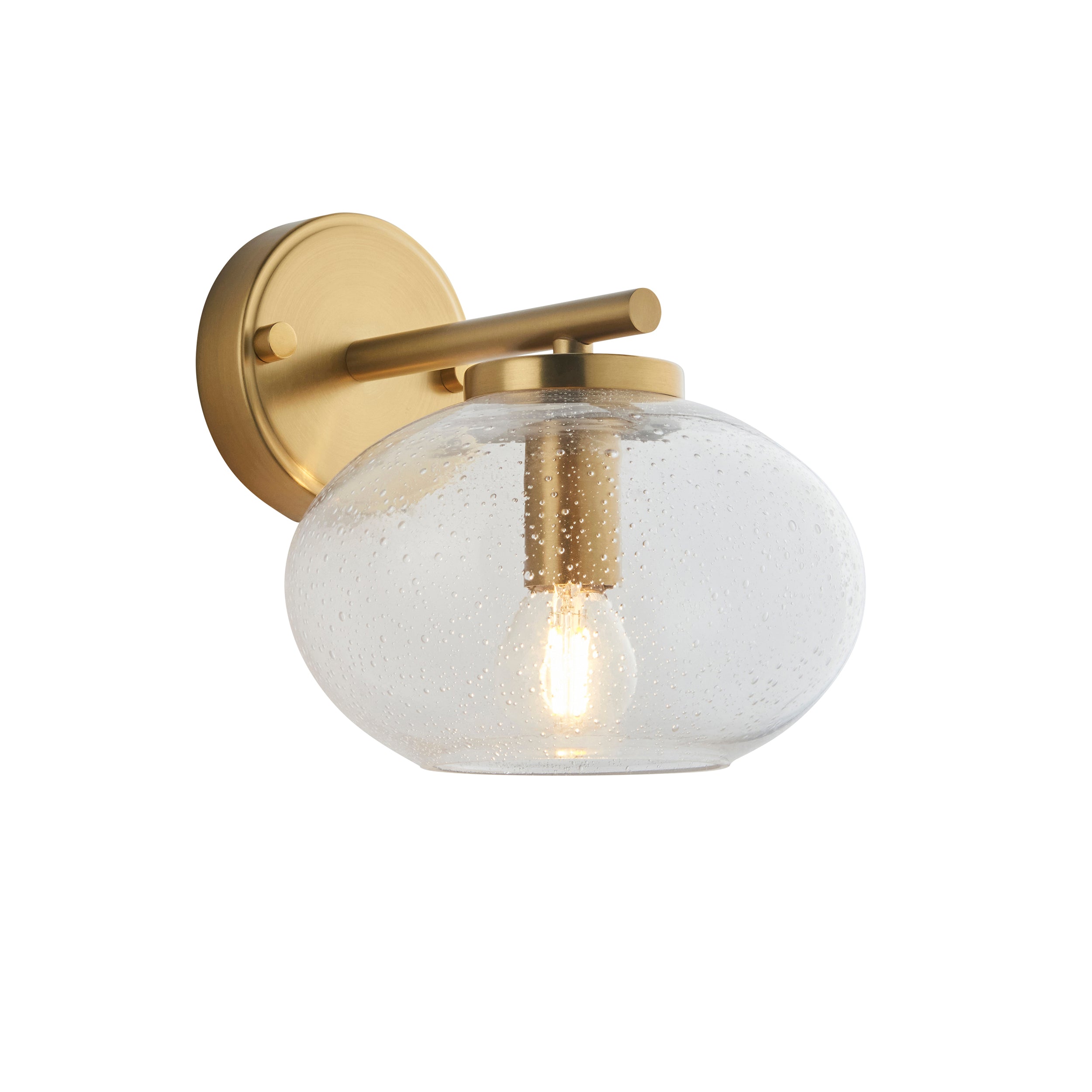 Jacob Brass Wall Light - Bubble Glass Shade