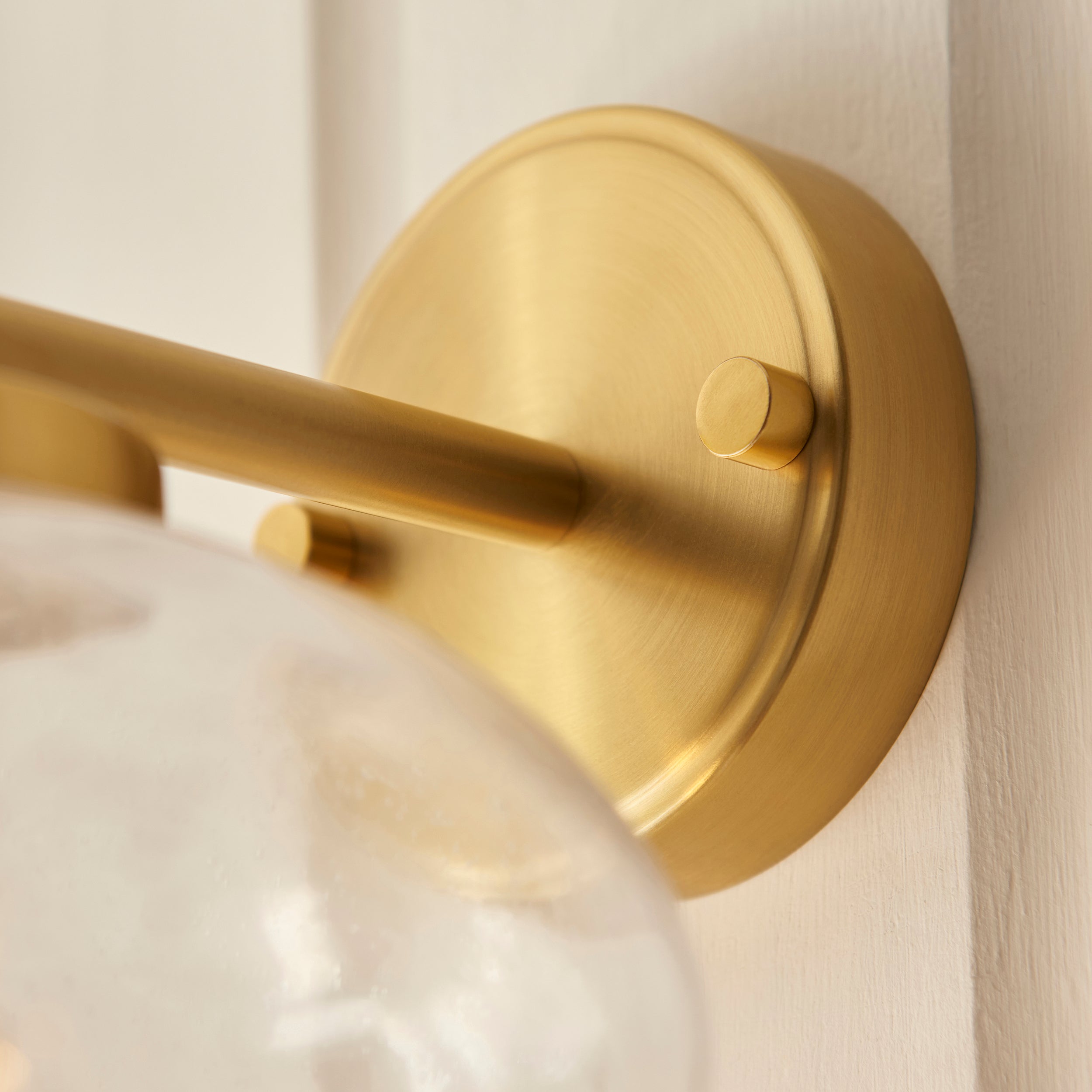 Jacob Brass Wall Light - Bubble Glass Shade