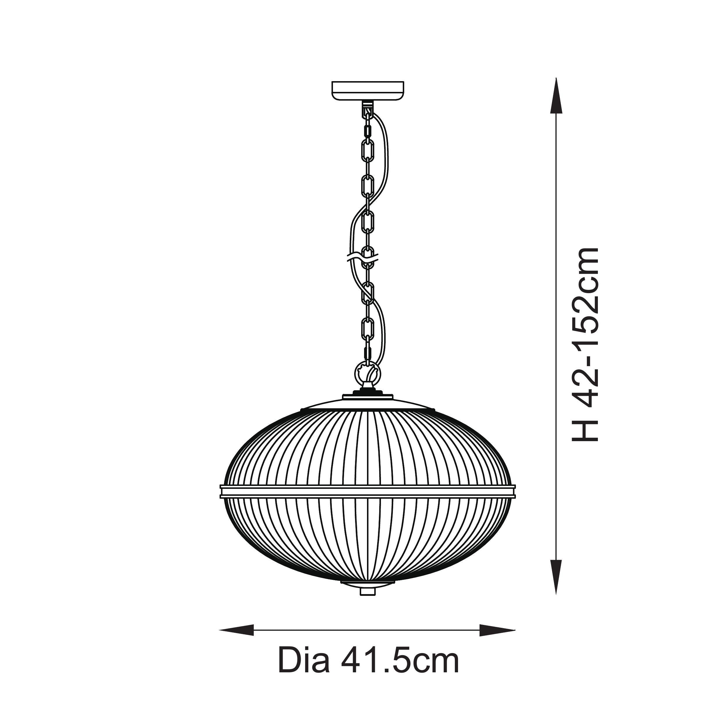 Somerset 3 Light Brass & Ribbed Glass Pendant