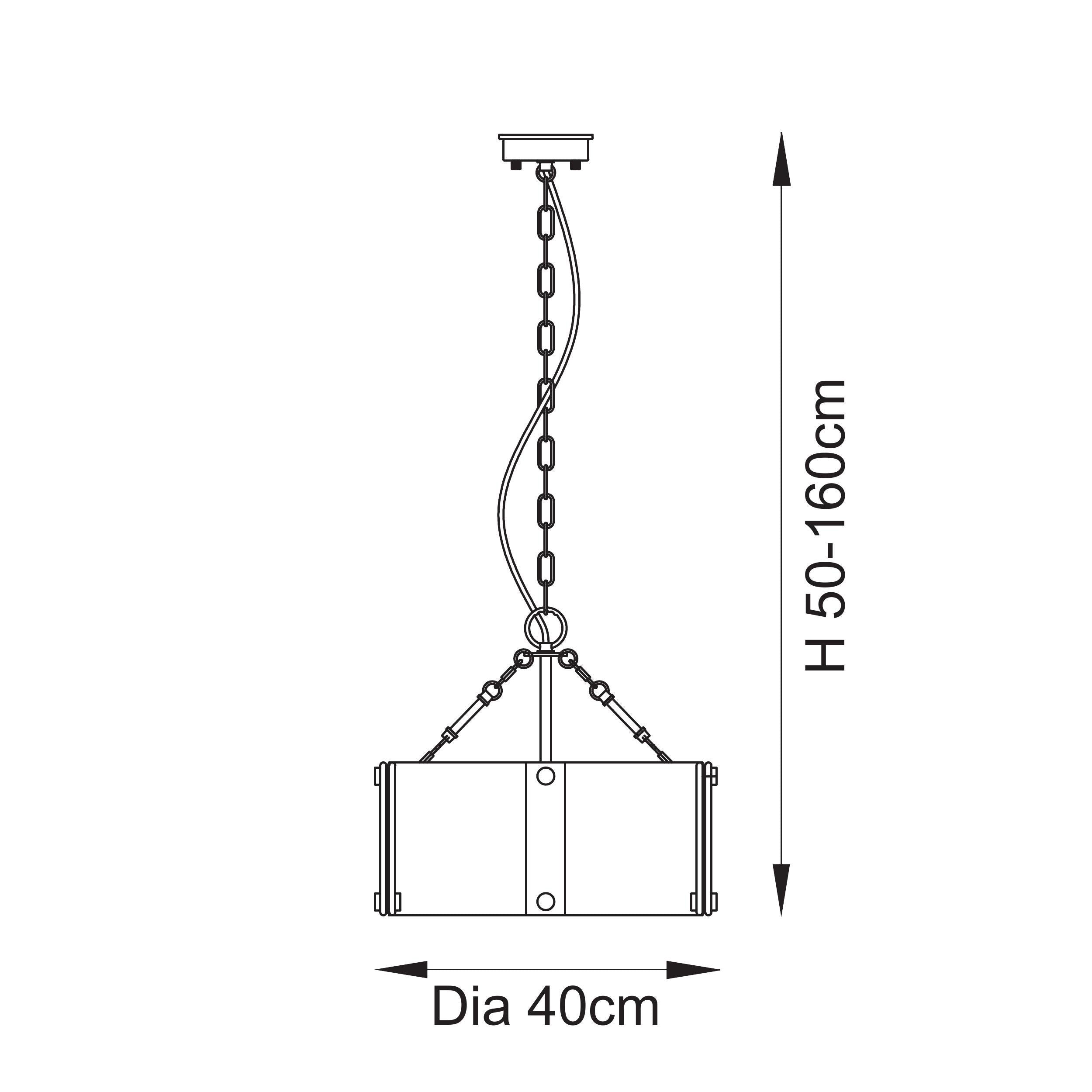 Keller 4 Light Brass Pendant Handmade - Curved Glass Panels
